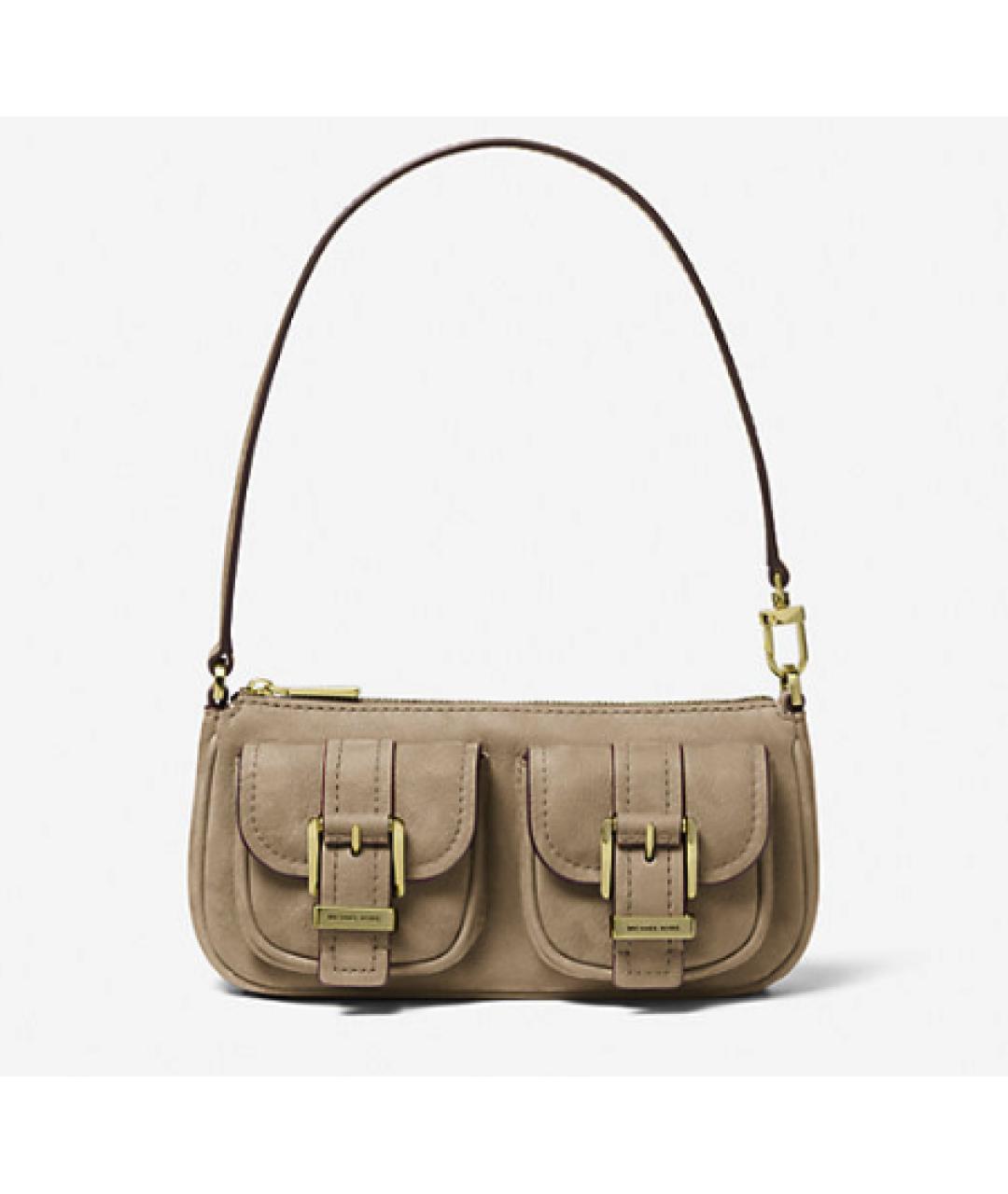 MICHAEL KORS Бежевая замшевая сумка с короткими ручками, фото 3