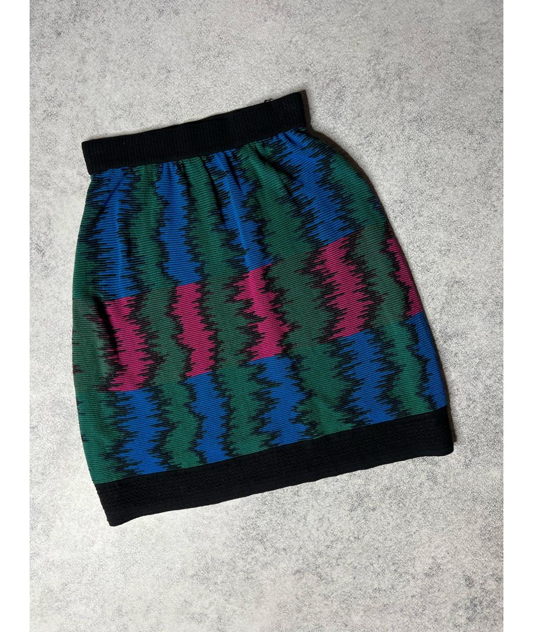 M MISSONI Синяя вискозная юбка мини, фото 8