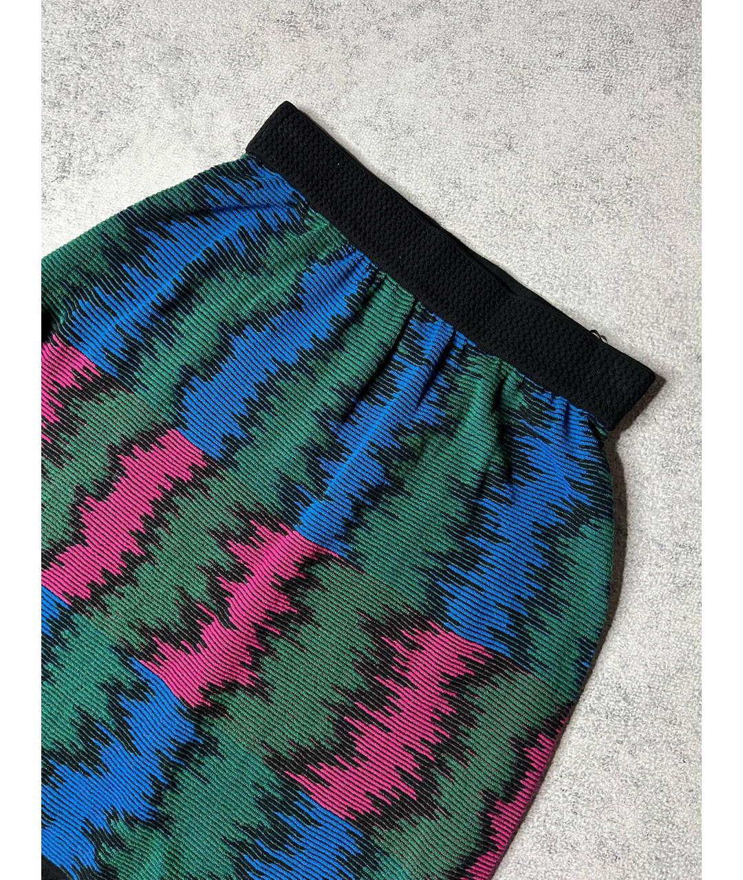 M MISSONI Синяя вискозная юбка мини, фото 3