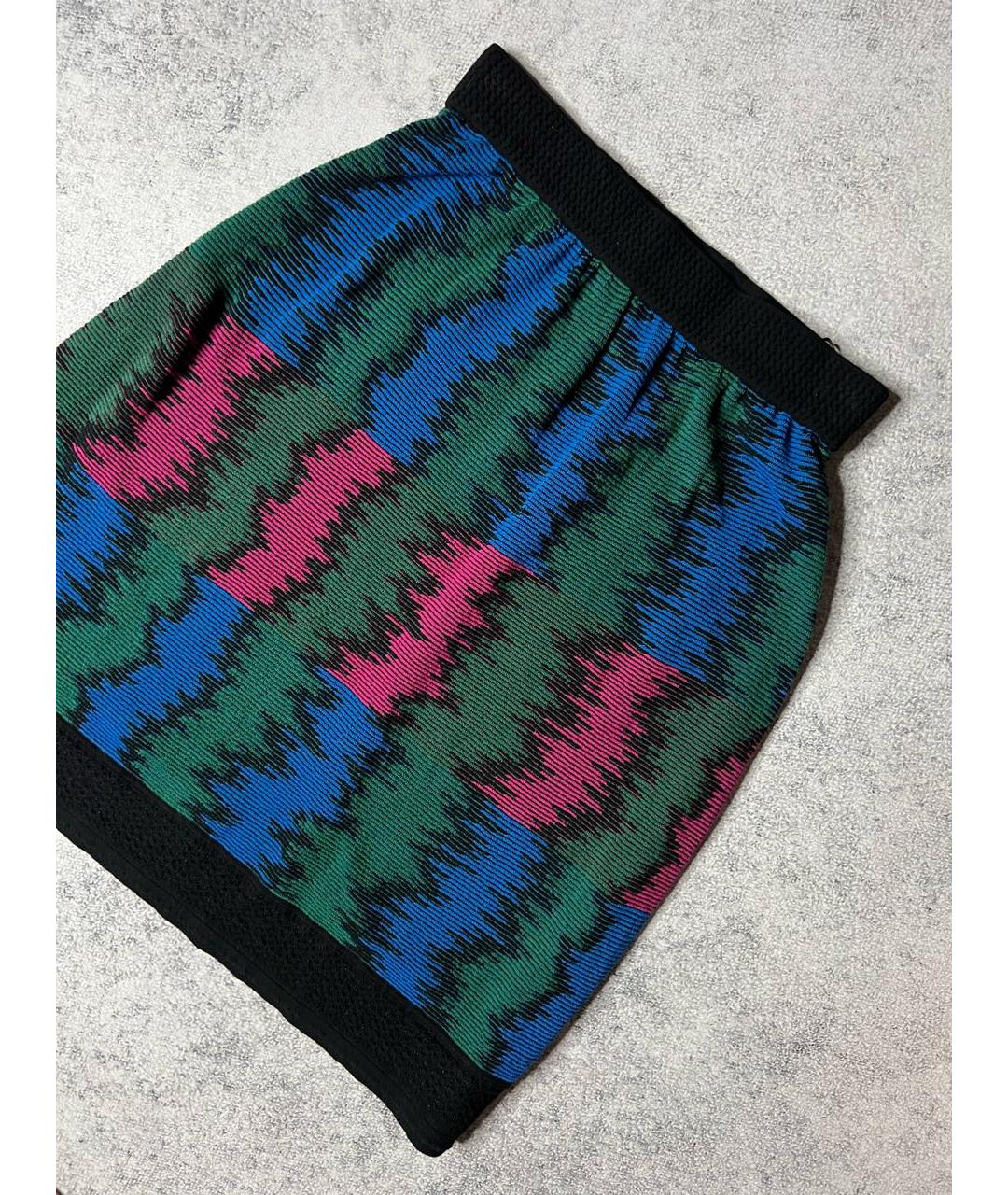 M MISSONI Синяя вискозная юбка мини, фото 2