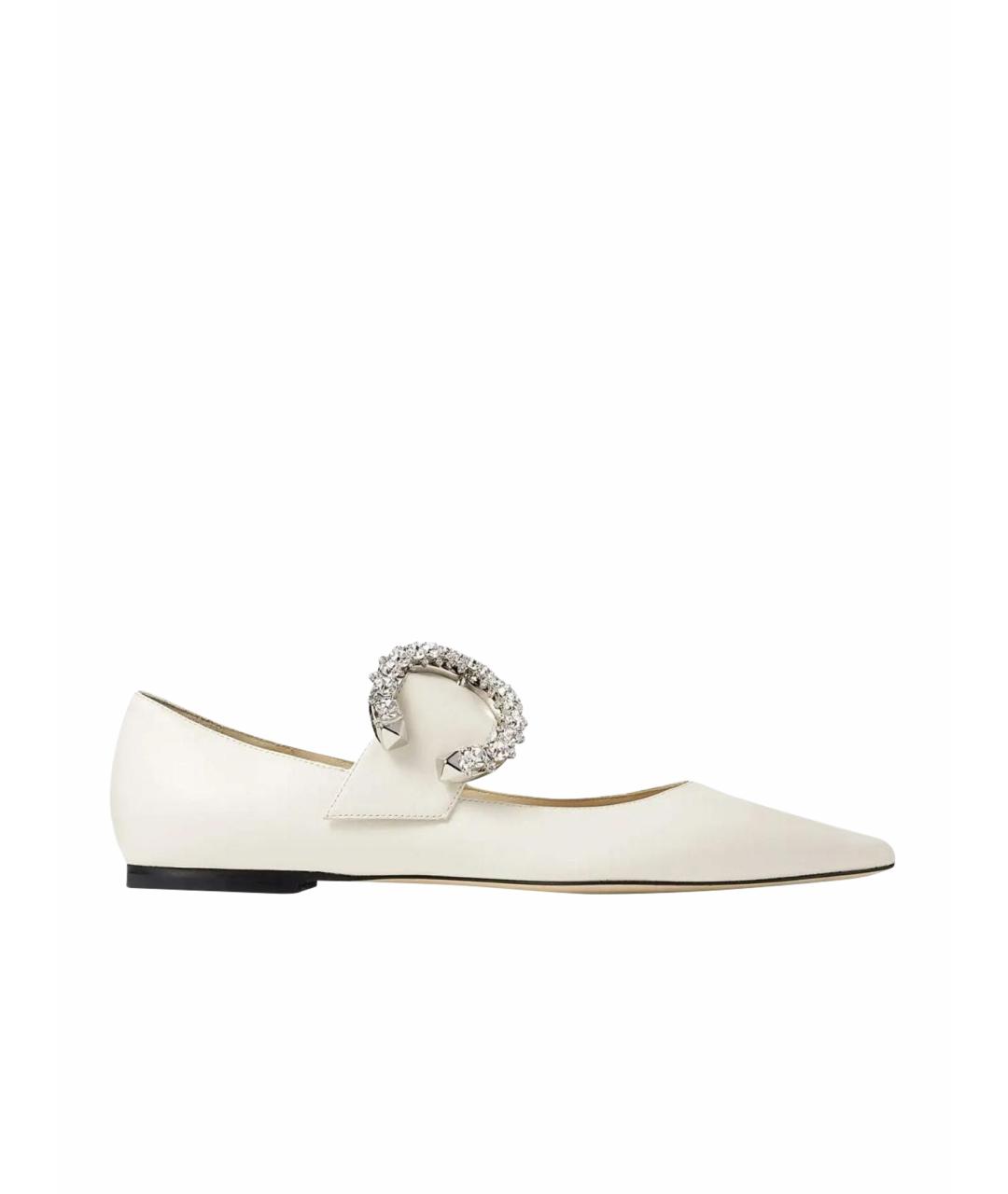 JIMMY CHOO Белые кожаные балетки, фото 1