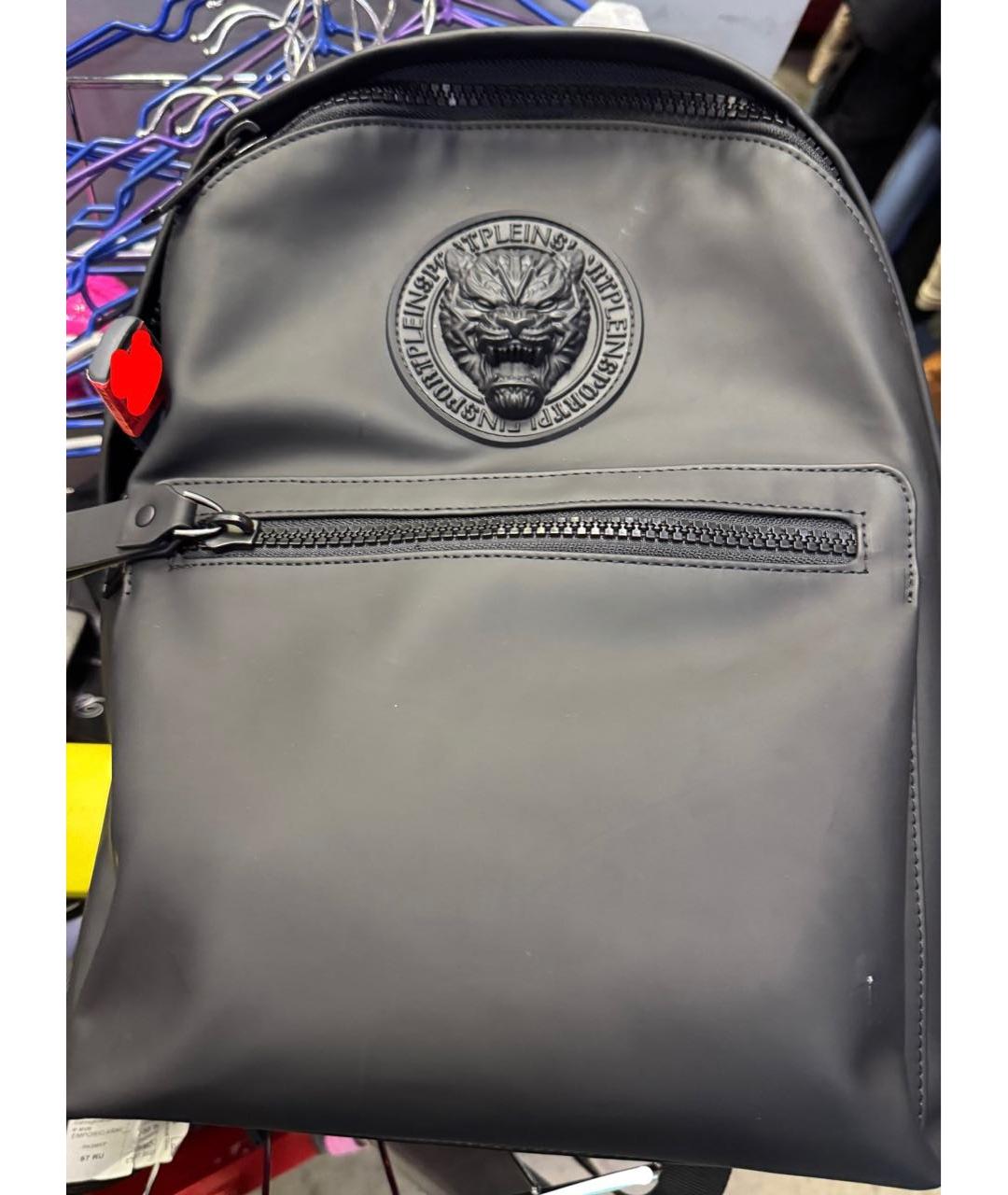 PHILIPP PLEIN Черный кожаный рюкзак, фото 4