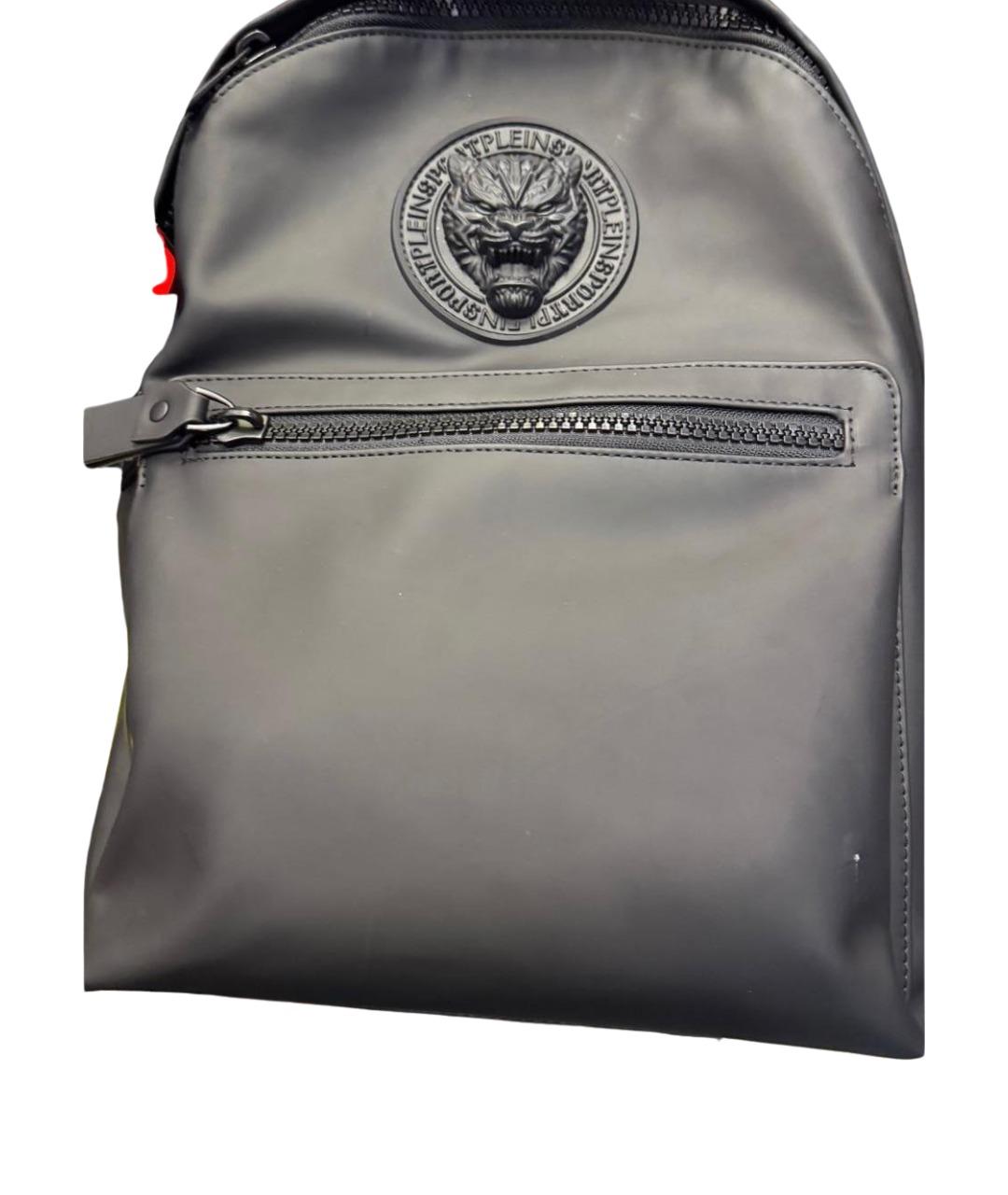 PHILIPP PLEIN Черный кожаный рюкзак, фото 2