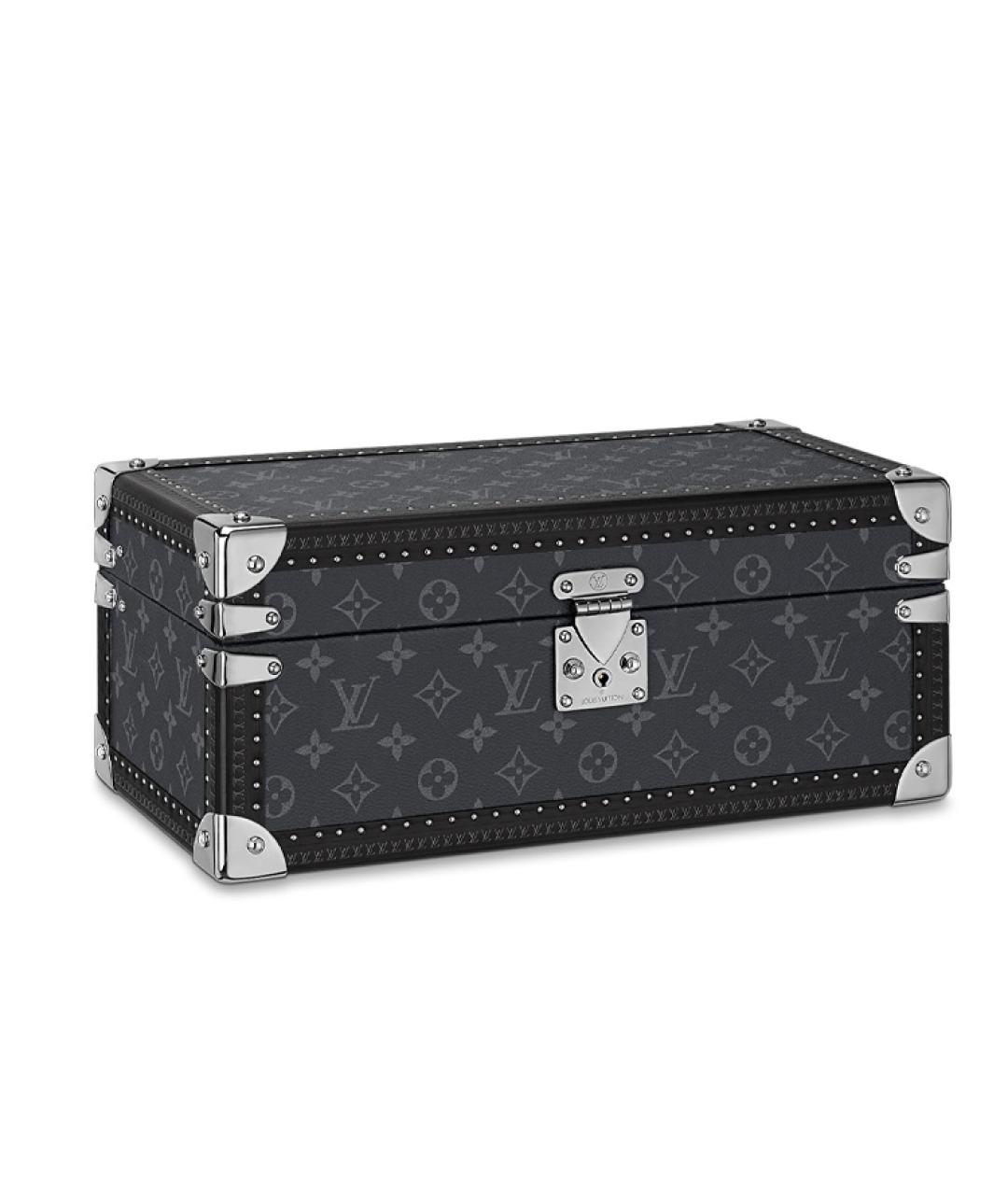 LOUIS VUITTON Черный кожаный чемодан, фото 1