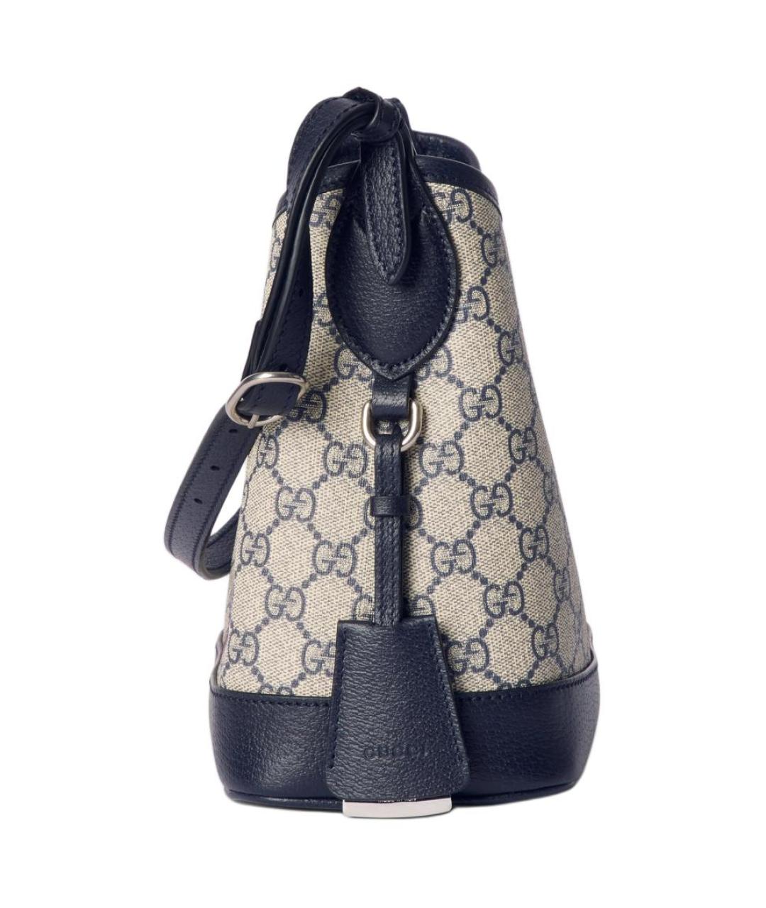 GUCCI Темно-синяя хлопковая сумка через плечо, фото 3