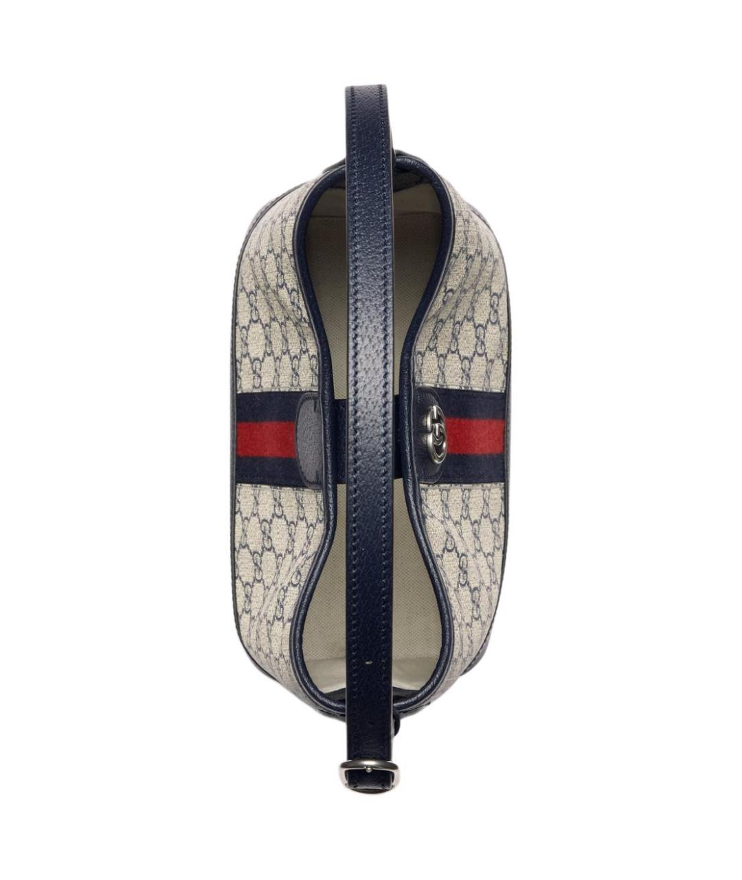 GUCCI Темно-синяя хлопковая сумка через плечо, фото 6