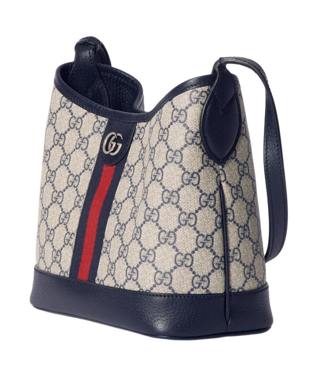 GUCCI Темно-синяя хлопковая сумка через плечо, фото 2