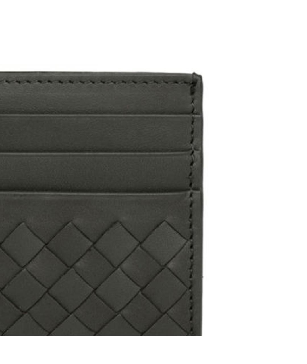 BOTTEGA VENETA Серый кожаный кардхолдер, фото 3