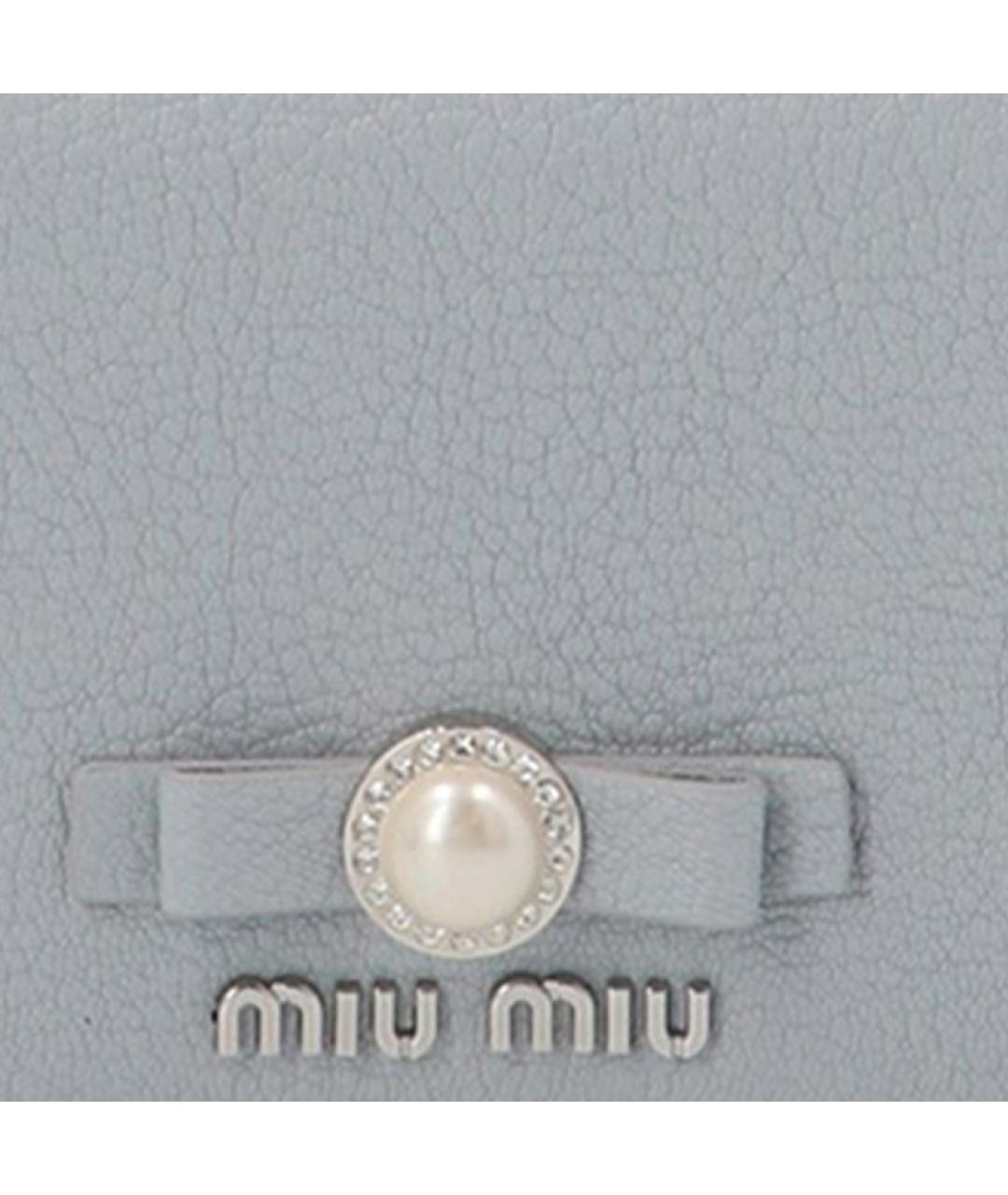 MIU MIU Серый кожаный кошелек, фото 4