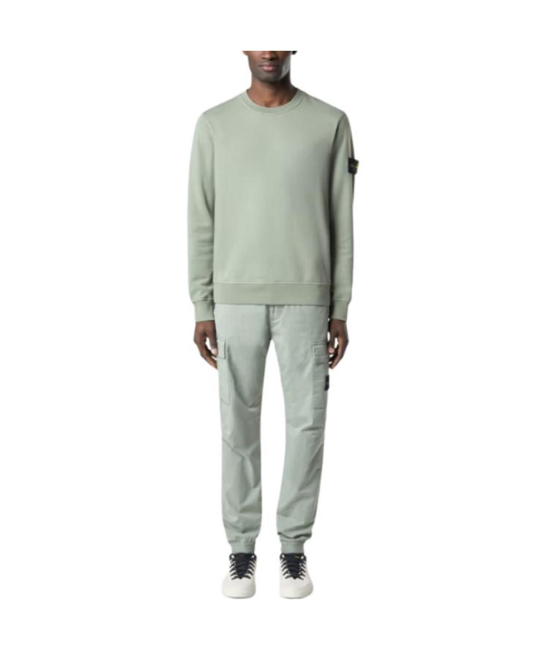 STONE ISLAND Зеленые брюки чинос, фото 3