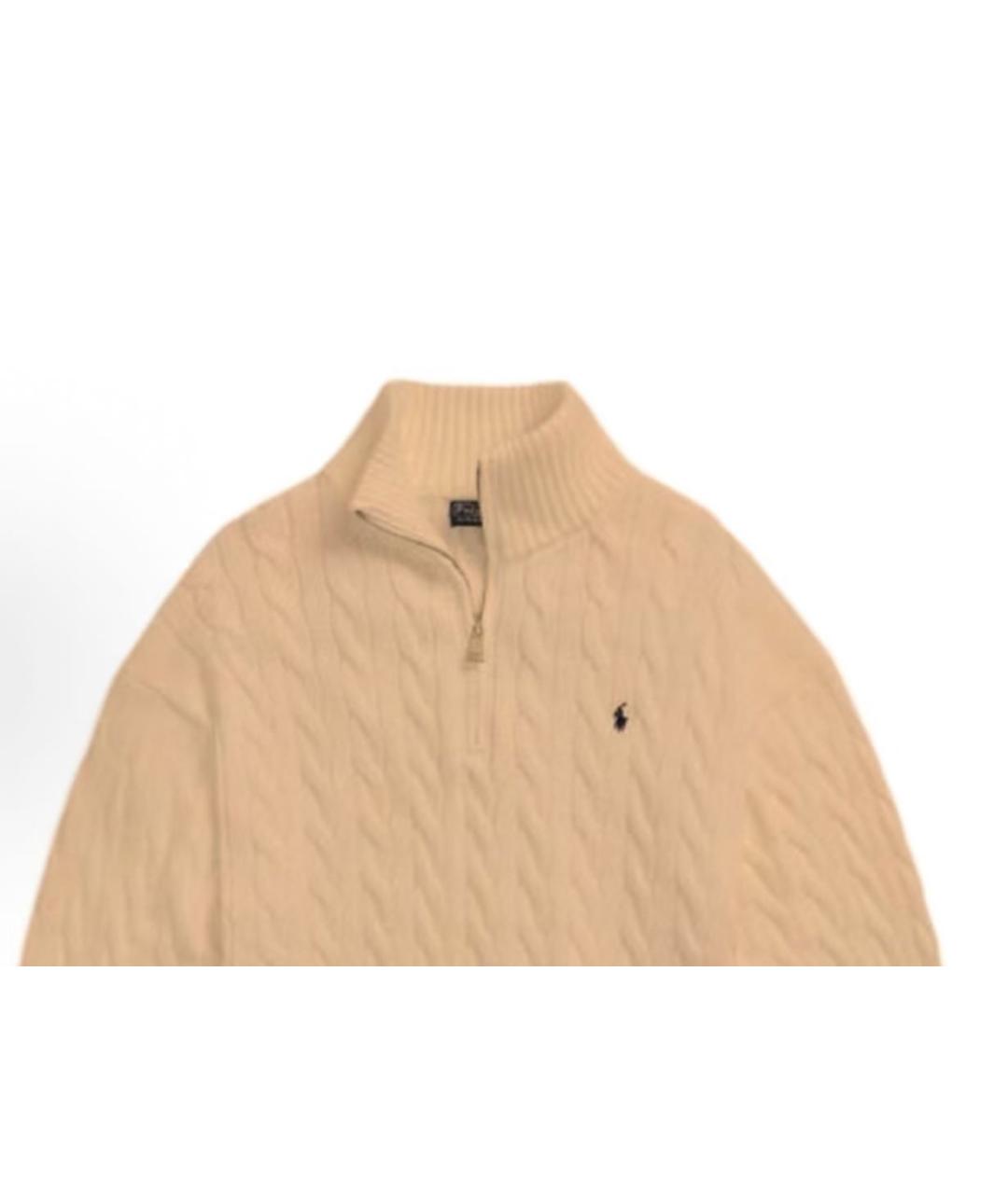 POLO RALPH LAUREN Бежевый шерстяной джемпер / свитер, фото 2