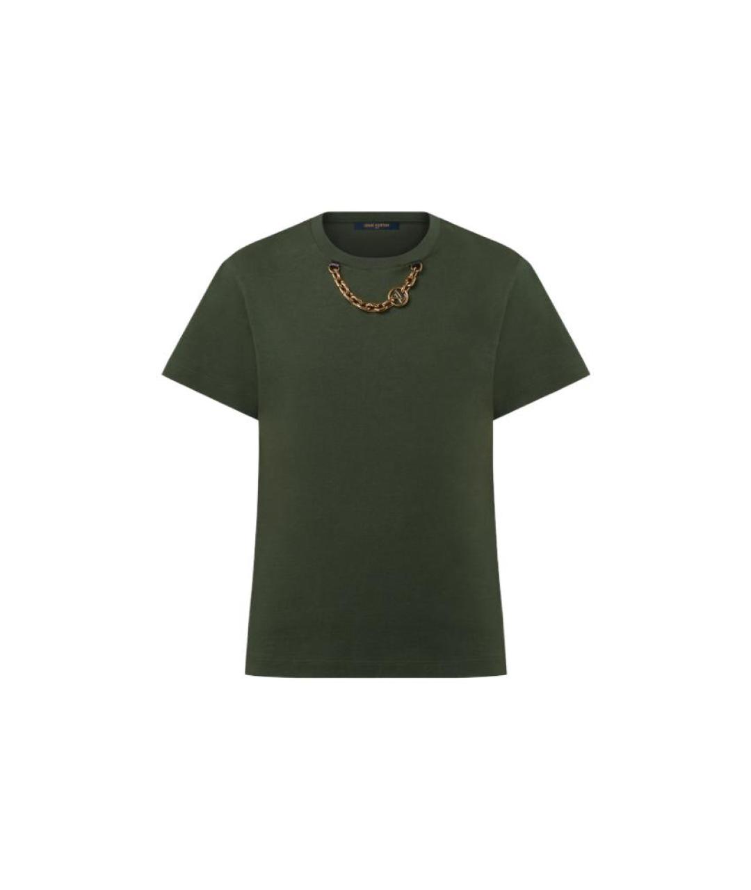 LOUIS VUITTON Зеленая хлопковая футболка, фото 1