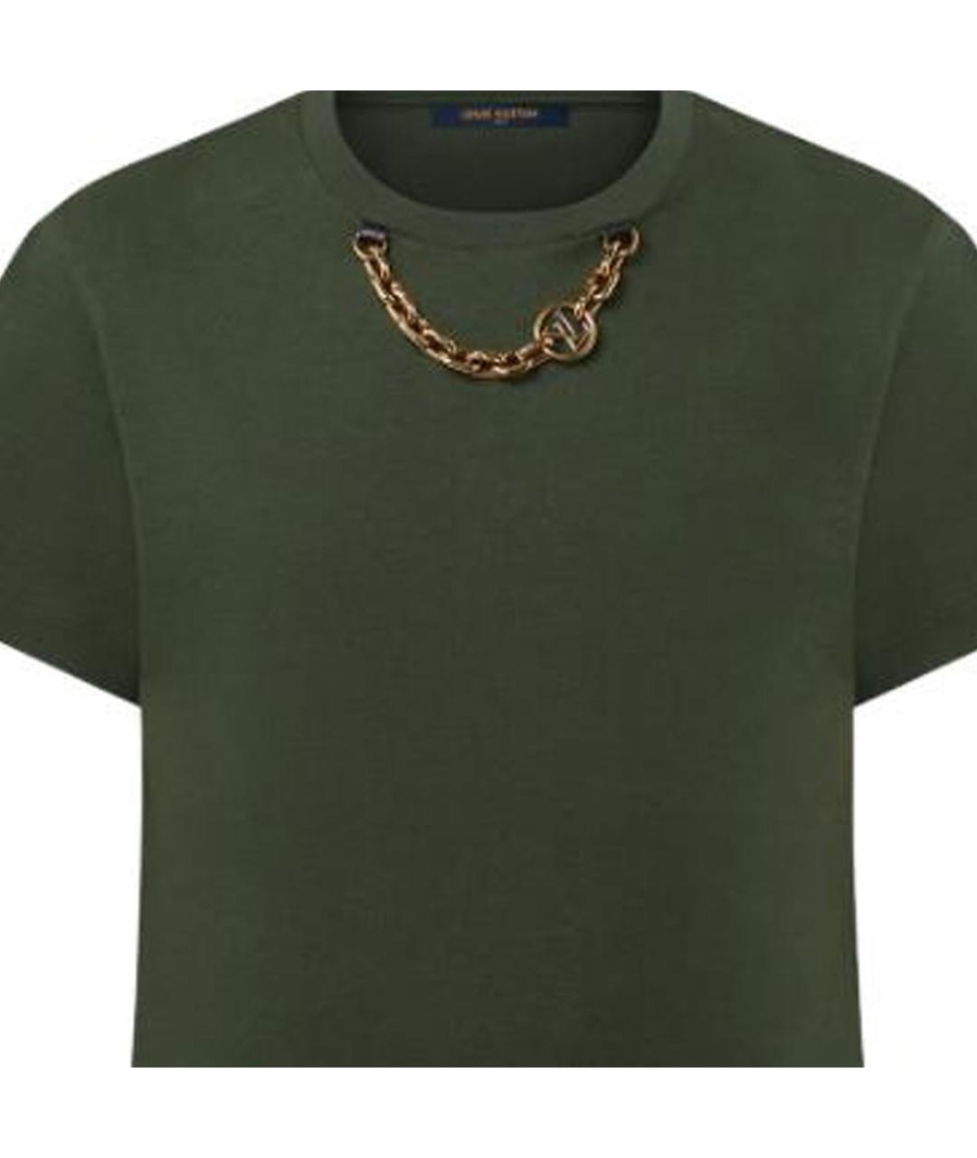 LOUIS VUITTON Зеленая хлопковая футболка, фото 5