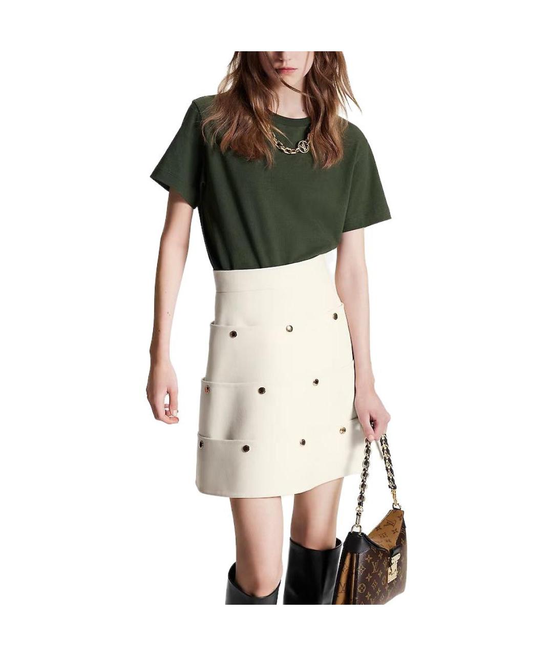 LOUIS VUITTON Зеленая хлопковая футболка, фото 4