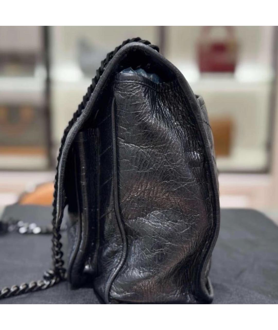 SAINT LAURENT Черная кожаная сумка через плечо, фото 4