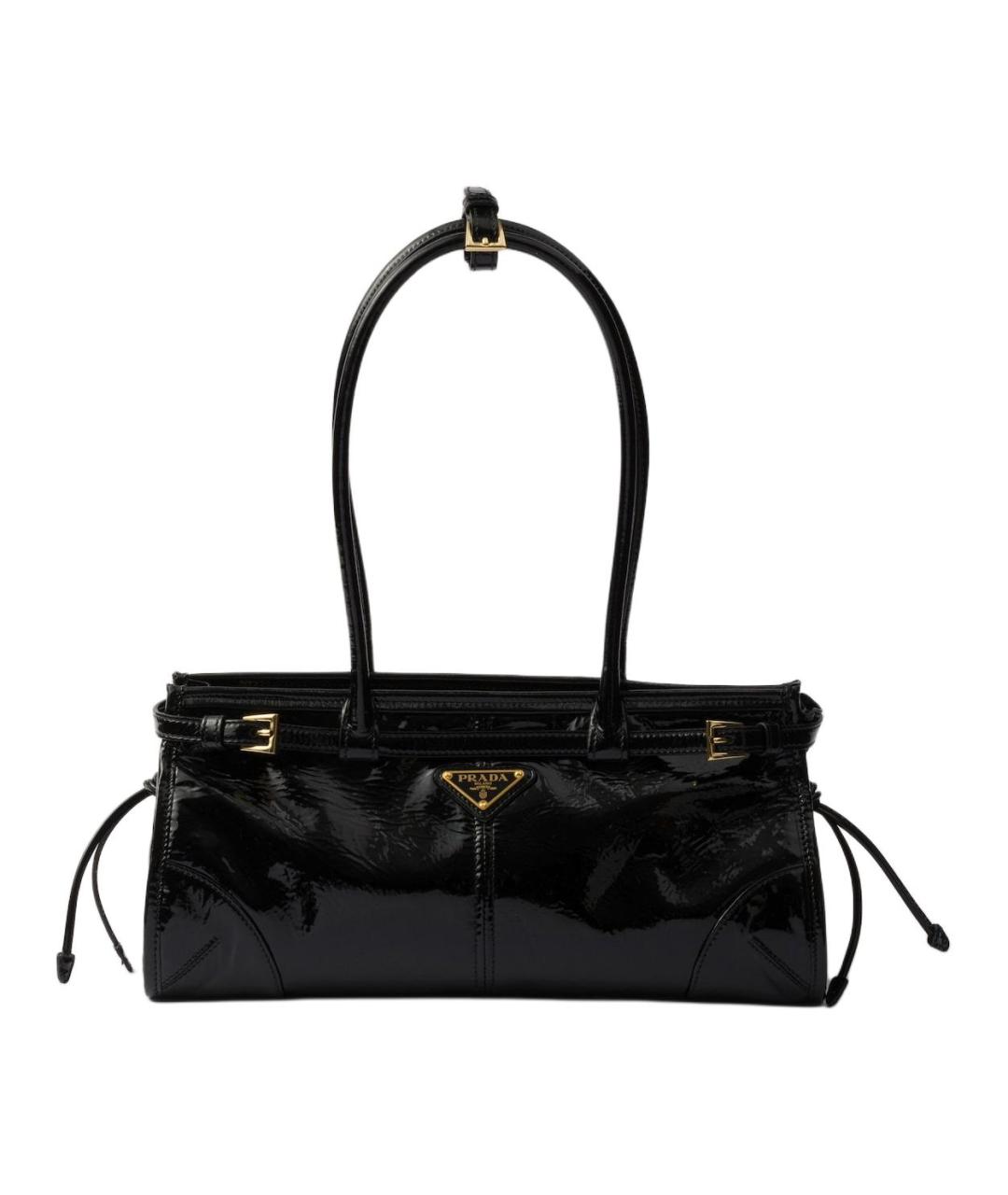 PRADA Черная сумка через плечо из лакированной кожи, фото 1