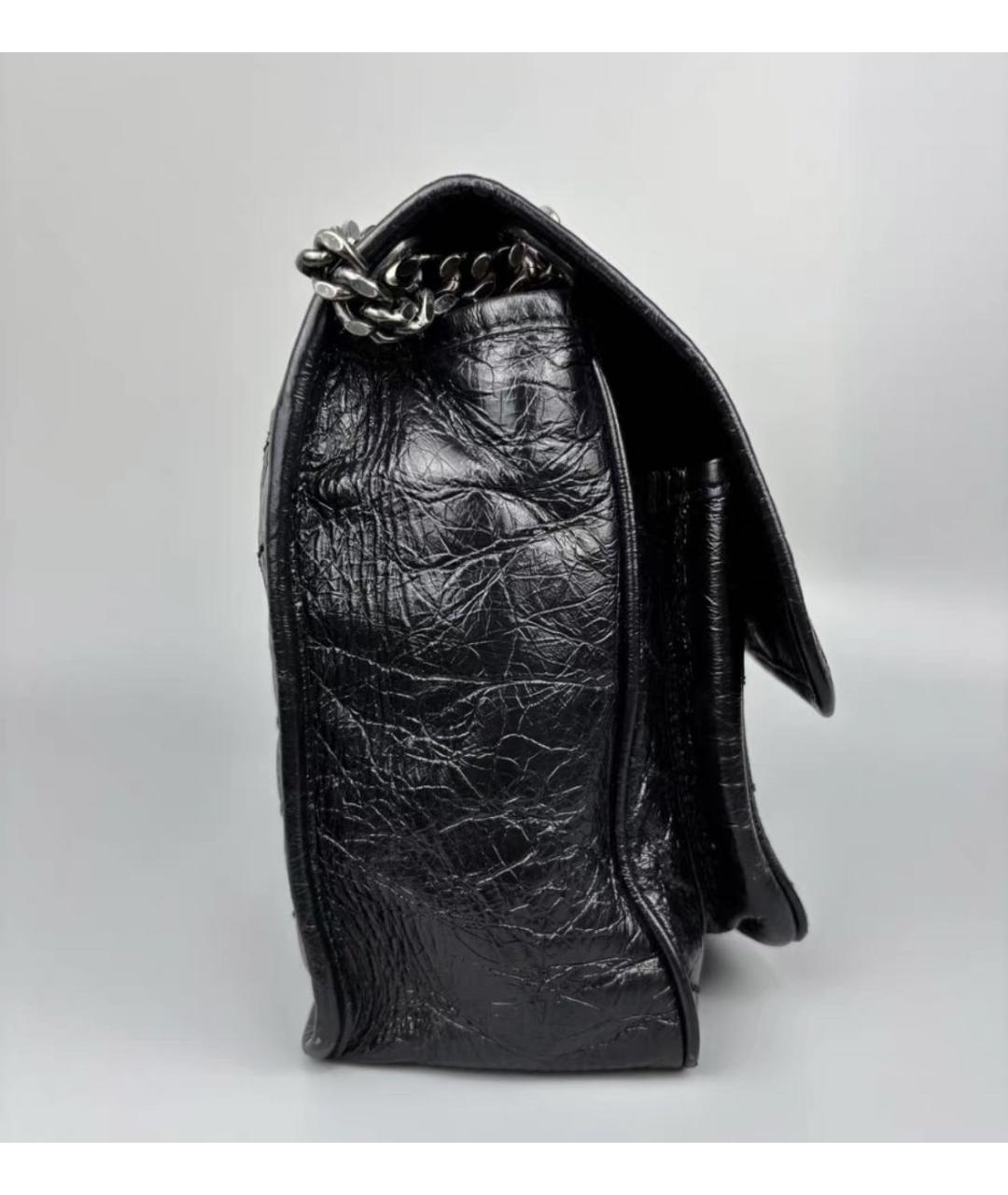 SAINT LAURENT Черная кожаная сумка через плечо, фото 4
