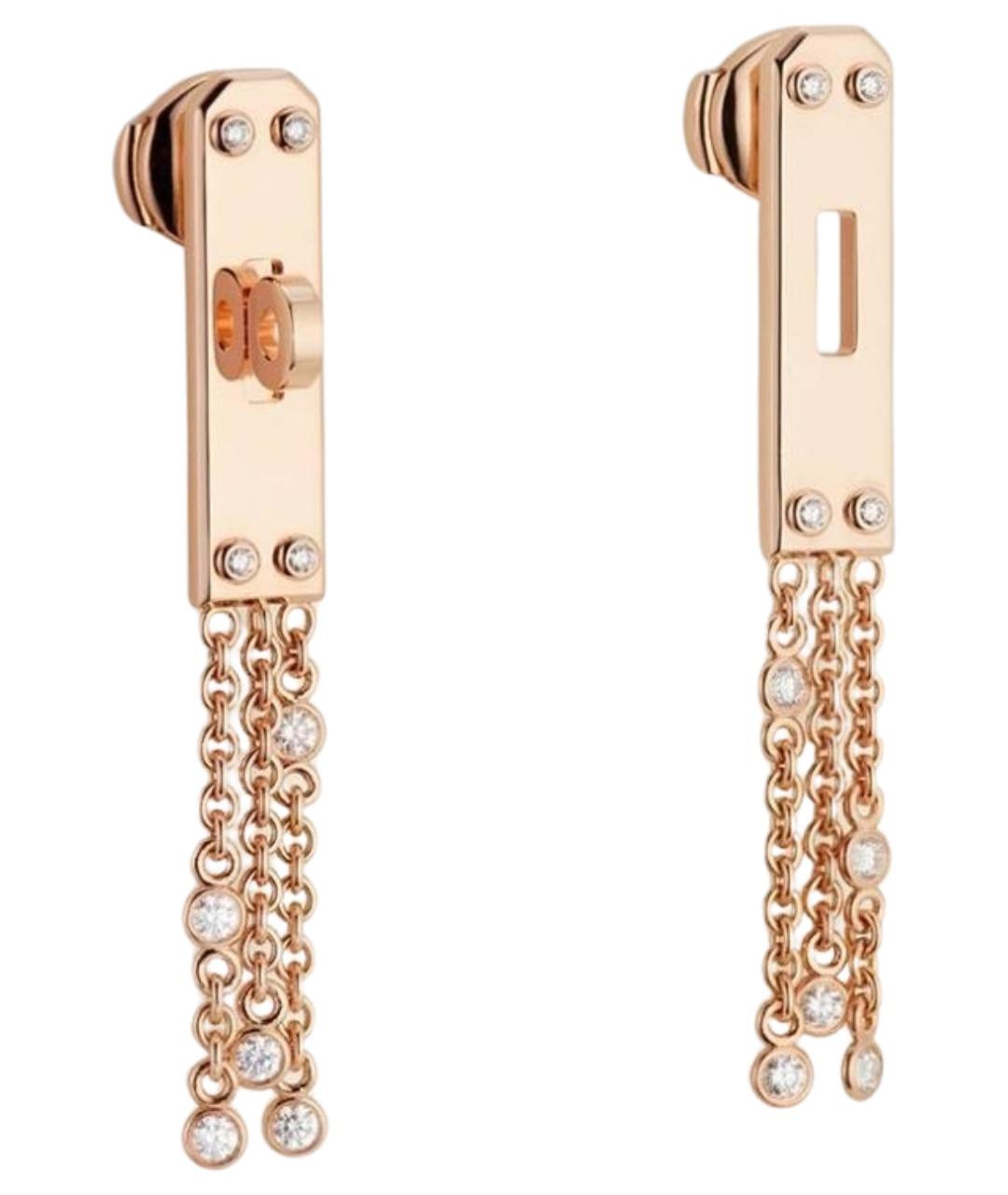 HERMES Розовые серьги из розового золота, фото 1