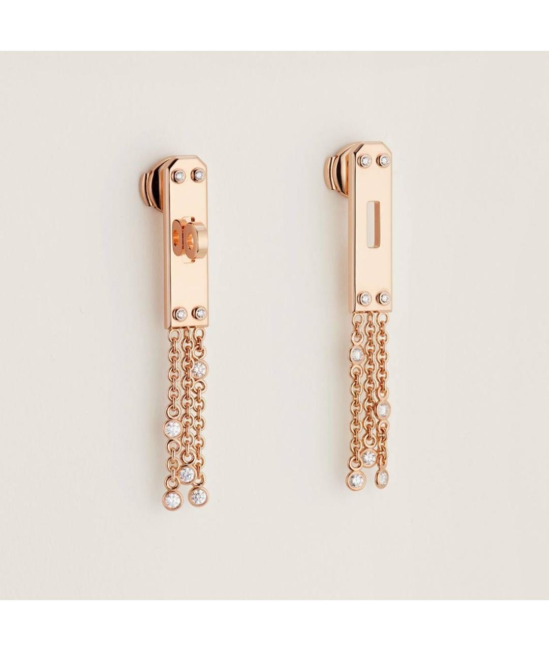 HERMES Розовые серьги из розового золота, фото 4