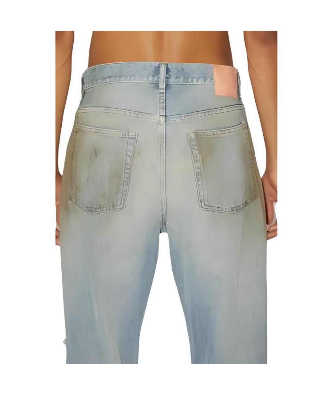 ACNE STUDIOS Синие хлопковые прямые джинсы, фото 2