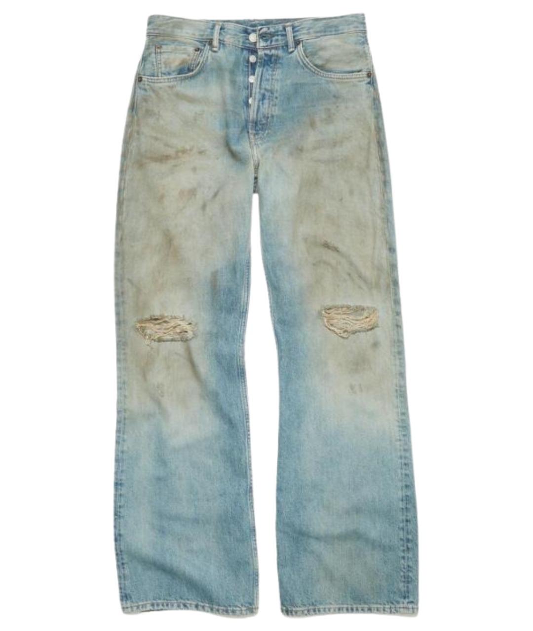 ACNE STUDIOS Синие хлопковые прямые джинсы, фото 1