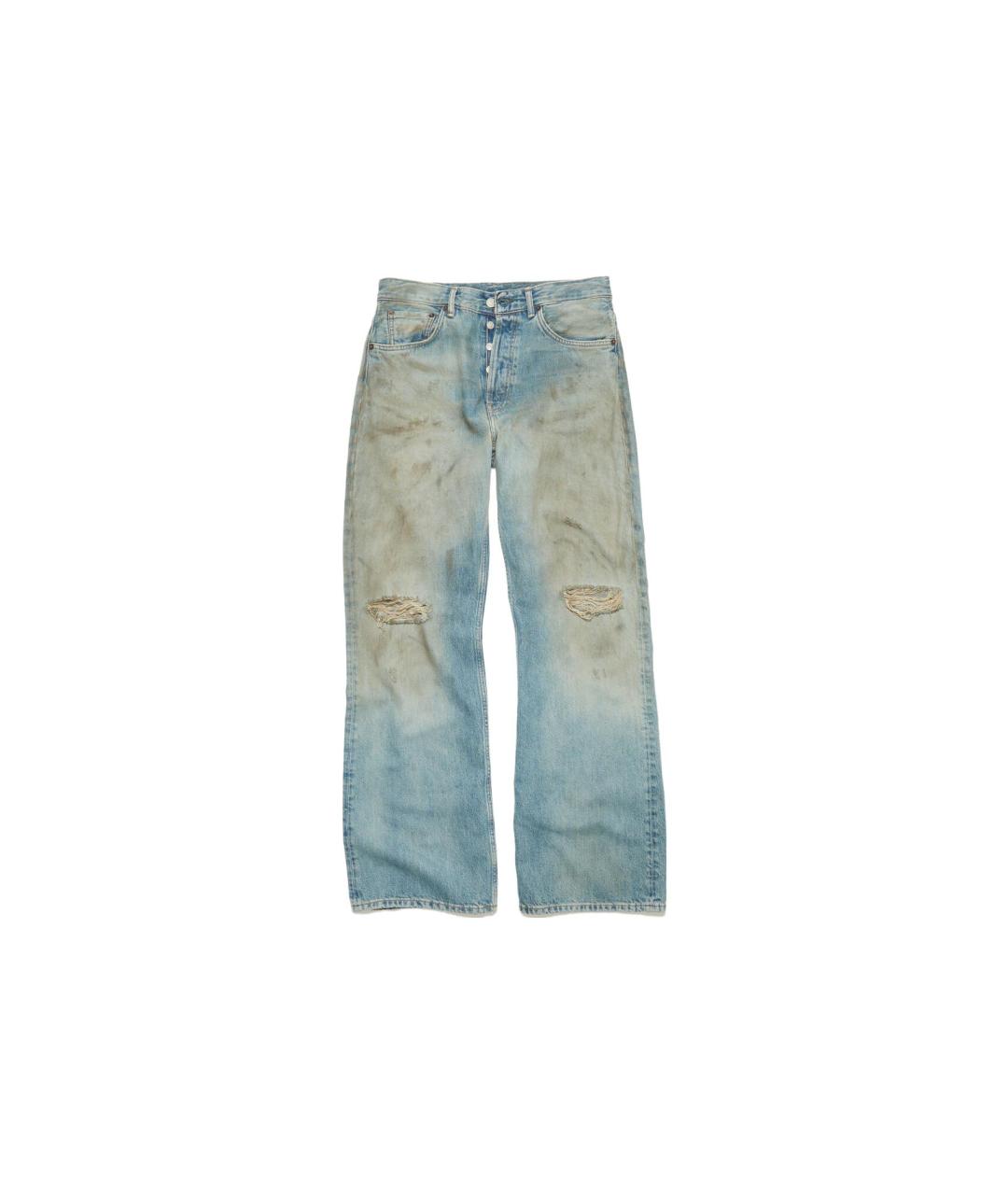 ACNE STUDIOS Синие хлопковые прямые джинсы, фото 6