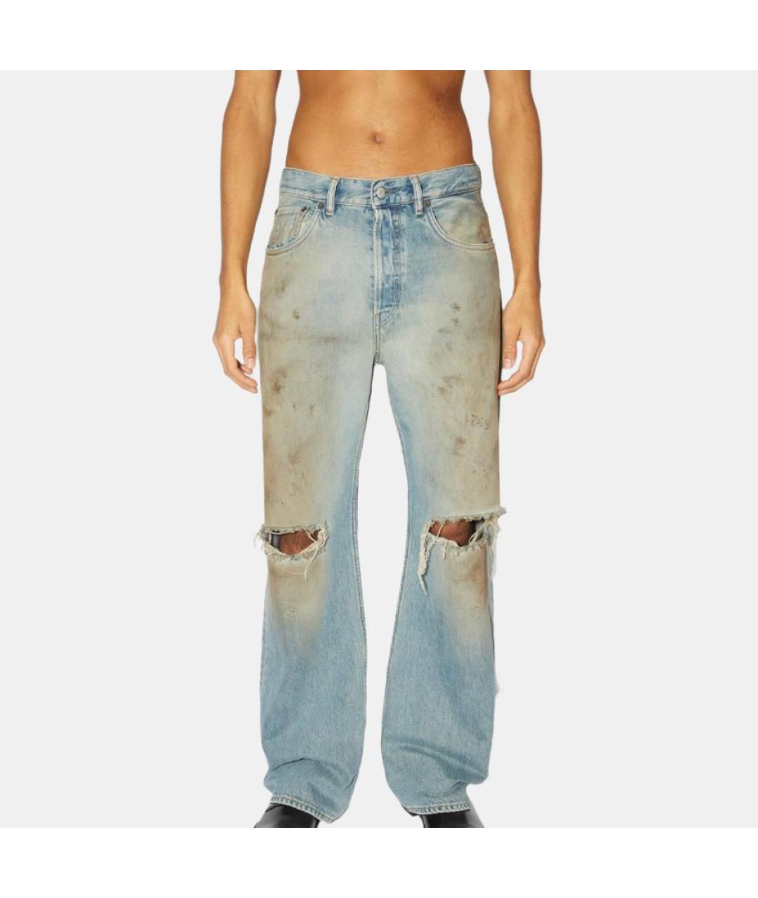 ACNE STUDIOS Синие хлопковые прямые джинсы, фото 5