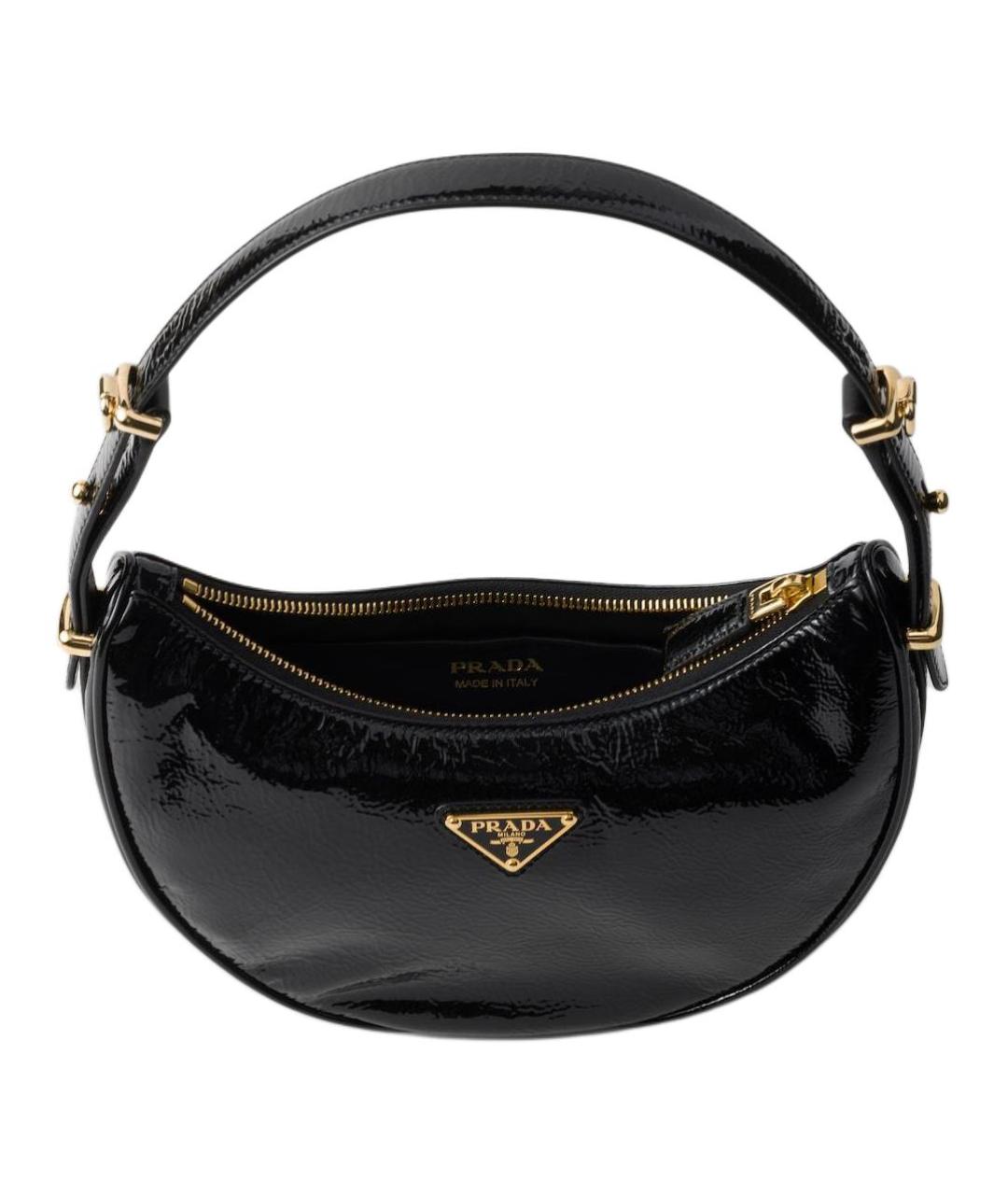 PRADA Черная сумка через плечо из лакированной кожи, фото 4