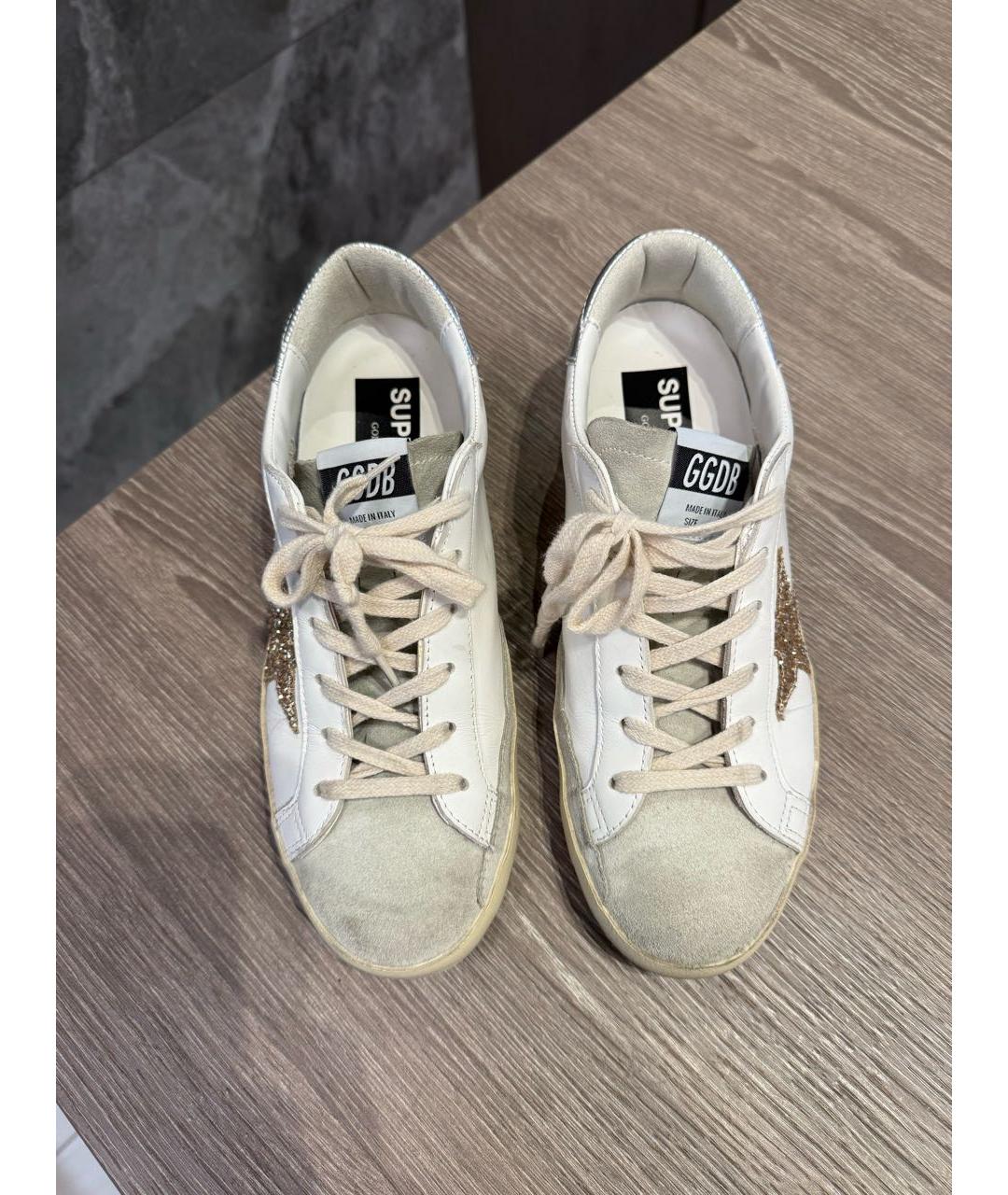 GOLDEN GOOSE DELUXE BRAND Белые кожаные кеды, фото 2