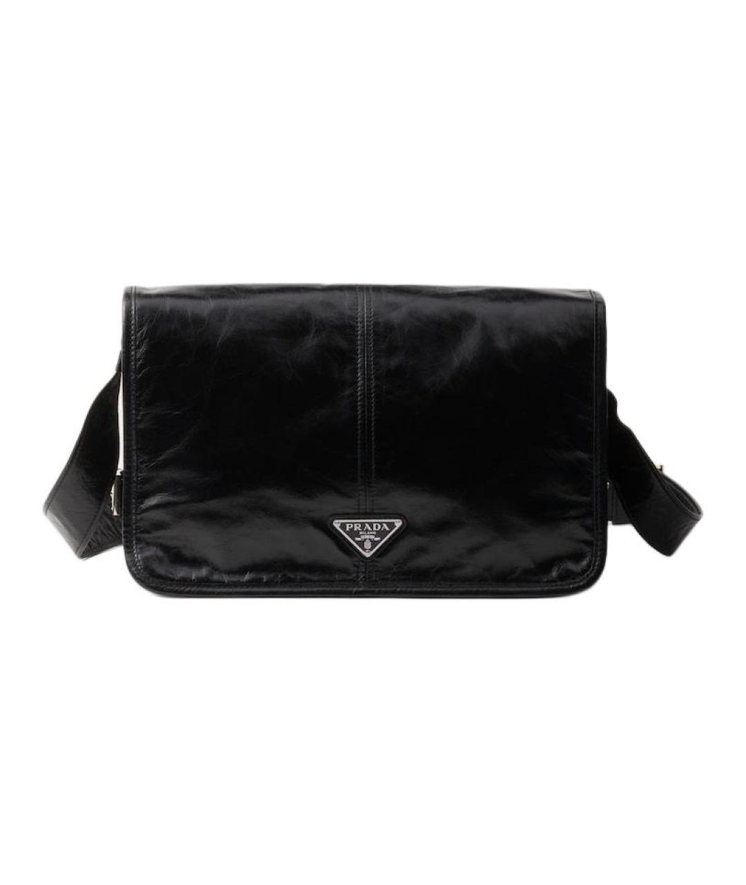 PRADA Черная кожаная сумка на плечо, фото 1