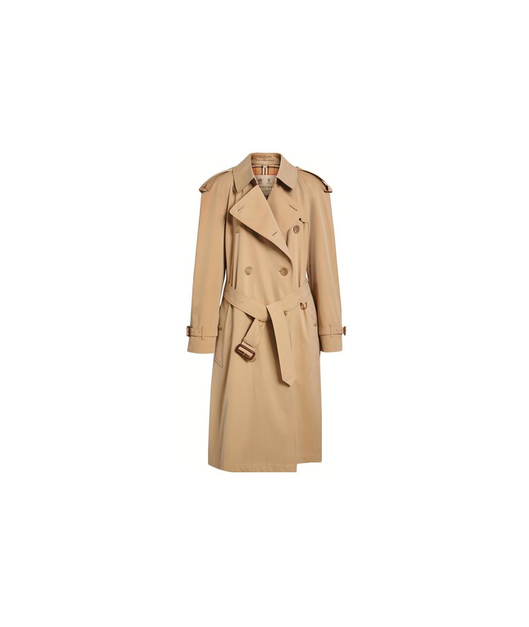 BURBERRY Бежевый хлопковый тренч/плащ, фото 1