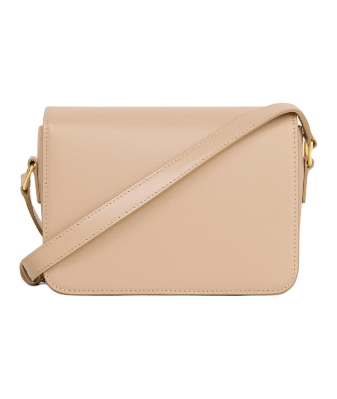 CELINE Бежевая кожаная сумка через плечо, фото 3