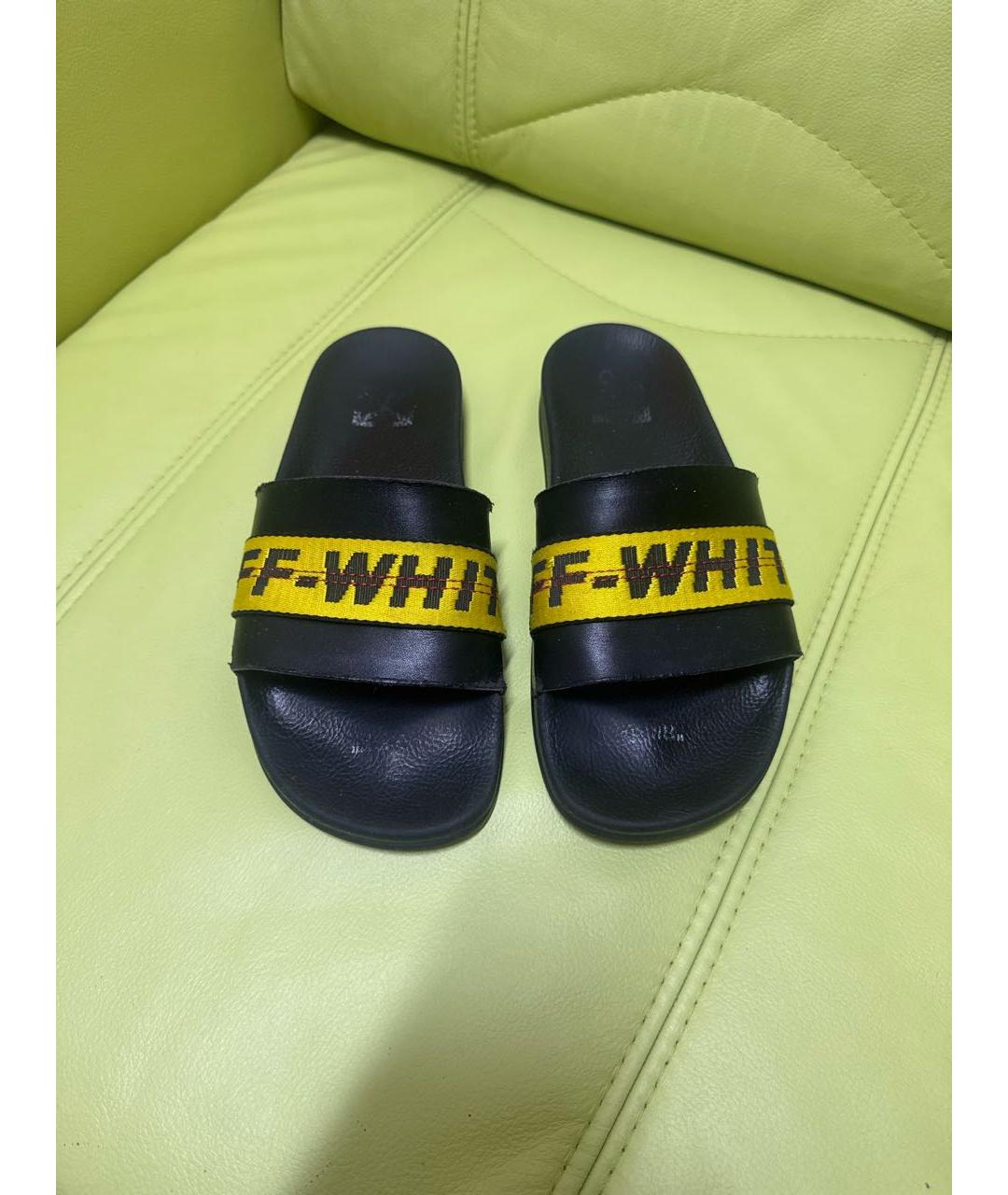 OFF-WHITE Черные шлепанцы, фото 3