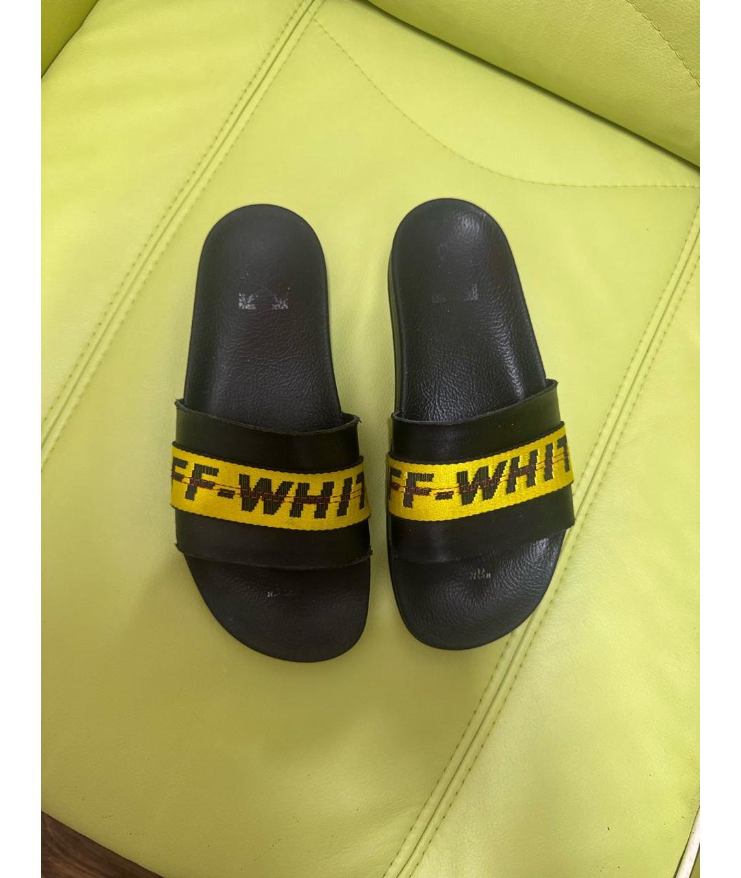 OFF-WHITE Черные шлепанцы, фото 4