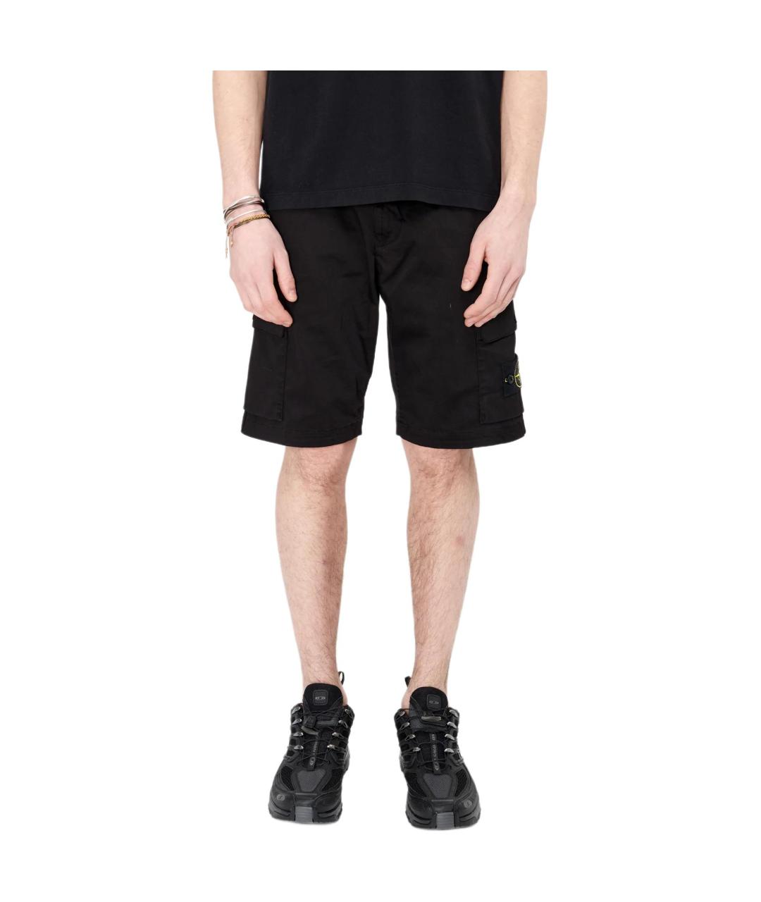 STONE ISLAND Черные шорты, фото 3