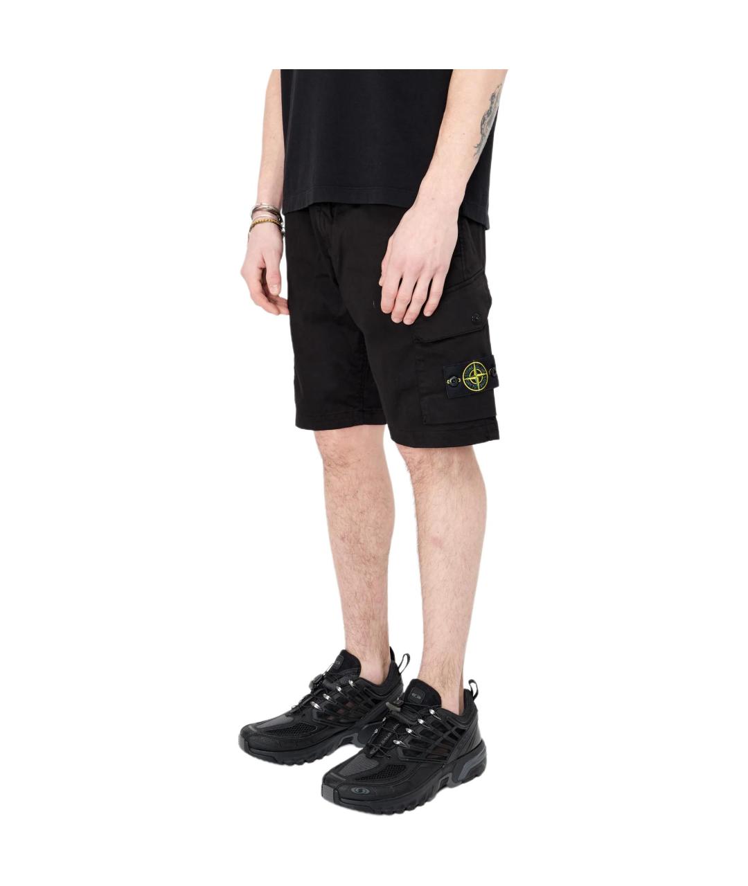 STONE ISLAND Черные шорты, фото 4