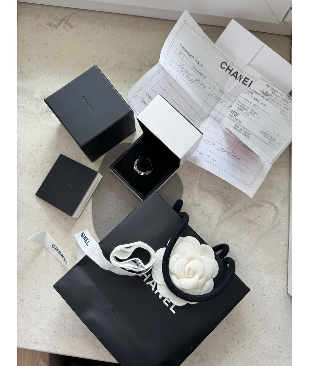 CHANEL Черное керамическое кольцо, фото 5