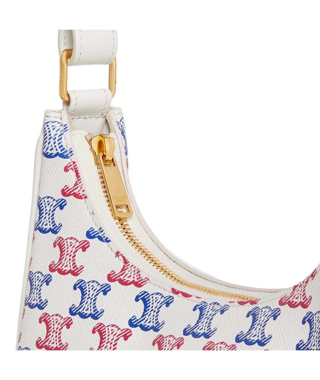 CELINE Белая кожаная сумка через плечо, фото 5