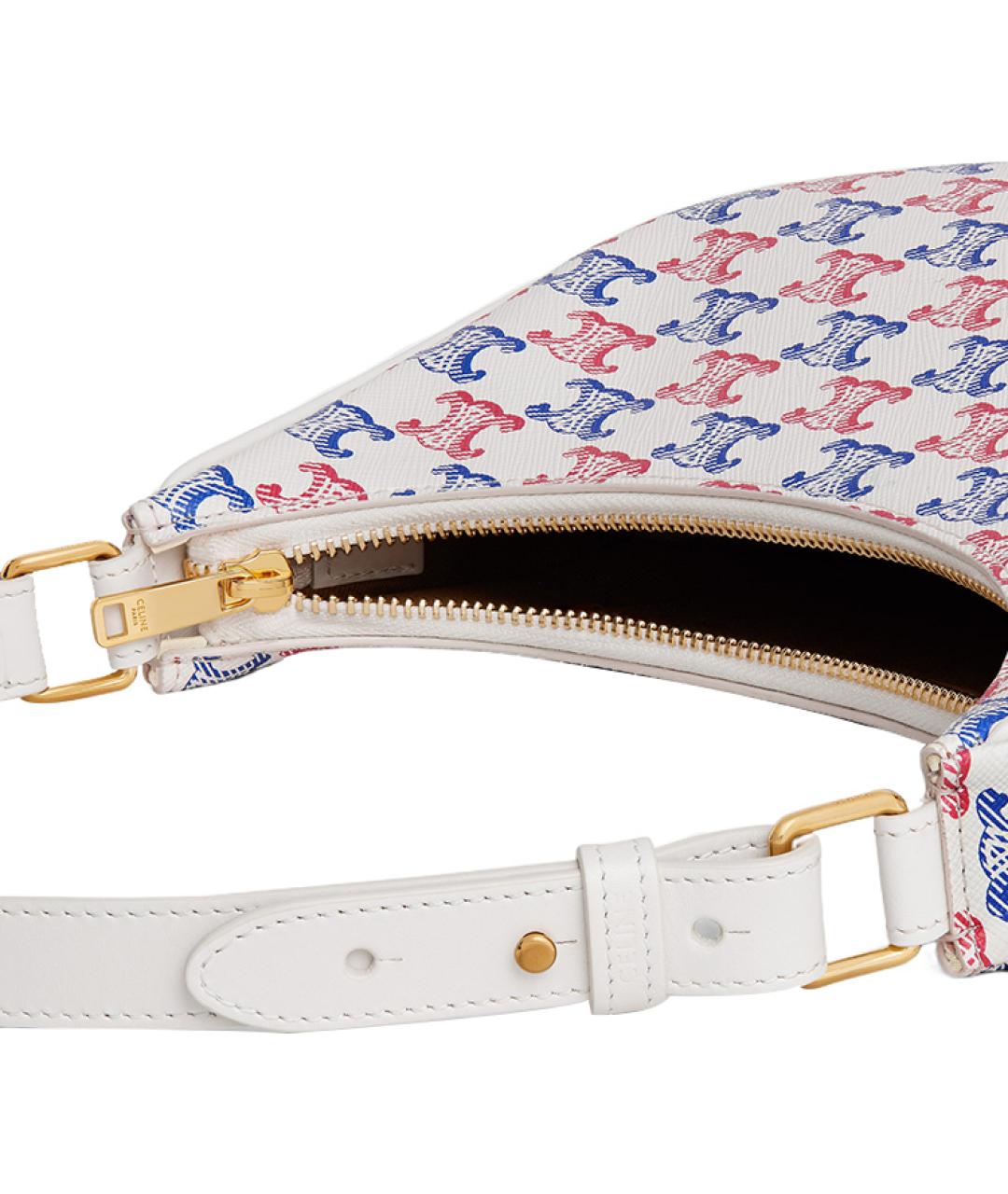 CELINE Белая кожаная сумка через плечо, фото 4