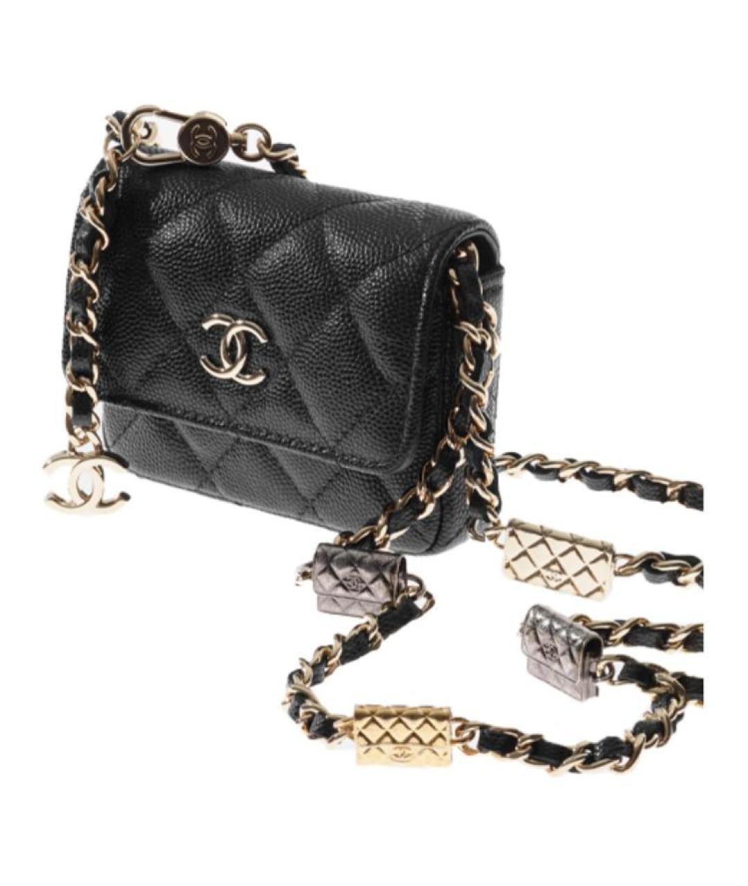 CHANEL Черная кожаная поясная сумка, фото 2