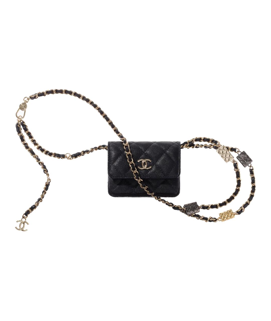CHANEL Черная кожаная поясная сумка, фото 1