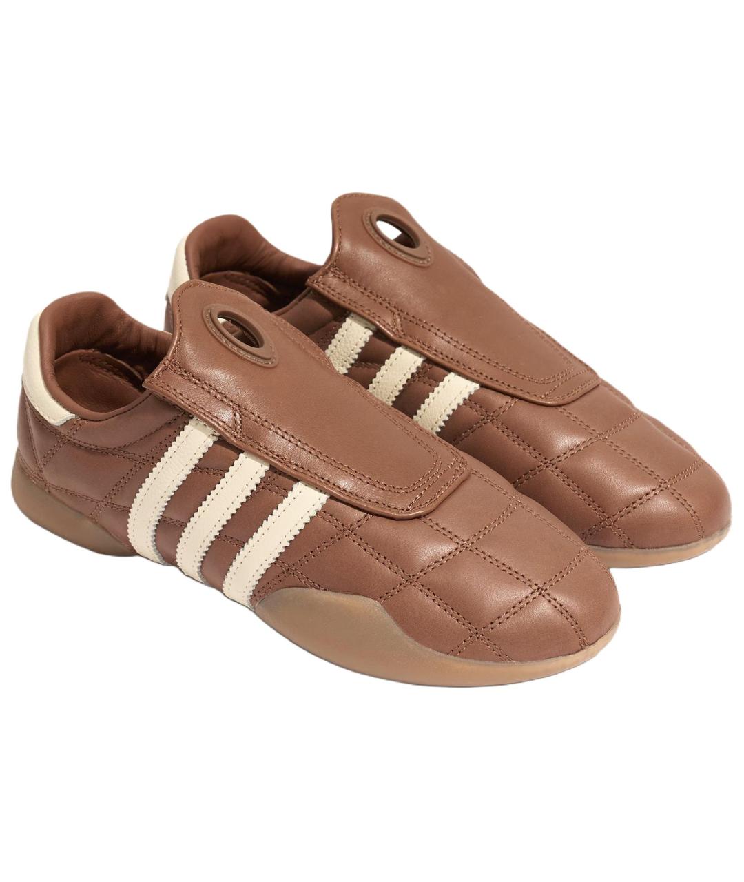 ADIDAS Коричневые кожаные кеды, фото 3