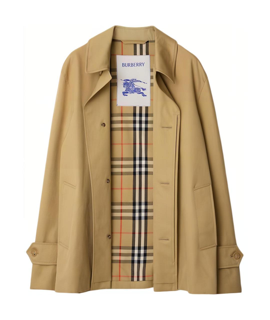 BURBERRY Хаки хлопковая куртка, фото 2