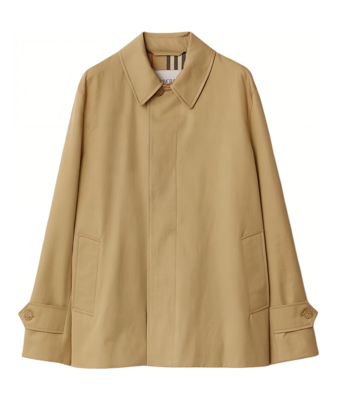 BURBERRY Хаки хлопковая куртка, фото 1