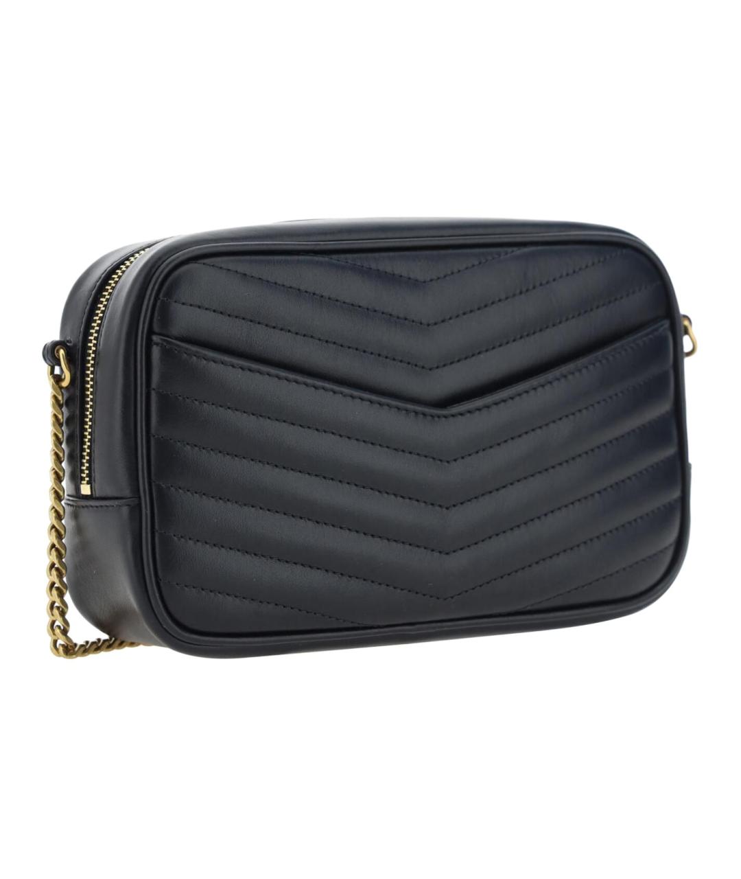 SAINT LAURENT Черная кожаная сумка через плечо, фото 3