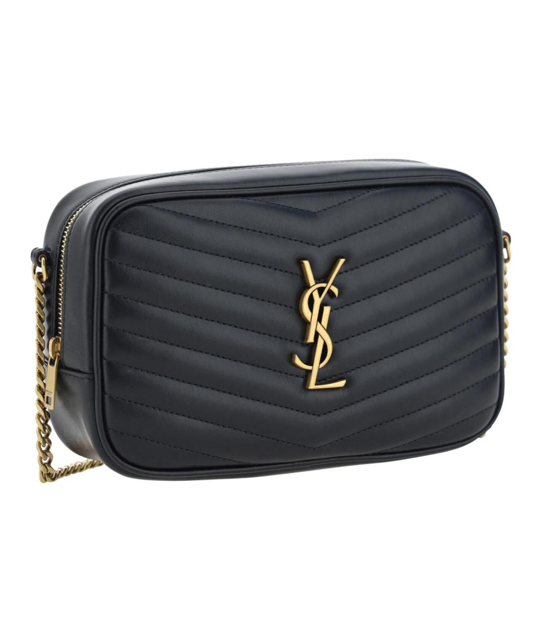 SAINT LAURENT Черная кожаная сумка через плечо, фото 2