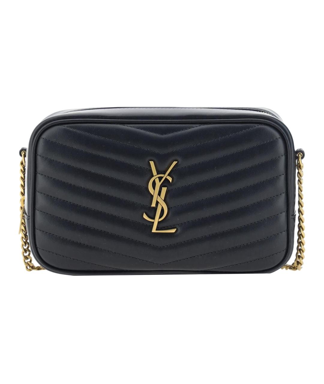 SAINT LAURENT Черная кожаная сумка через плечо, фото 1