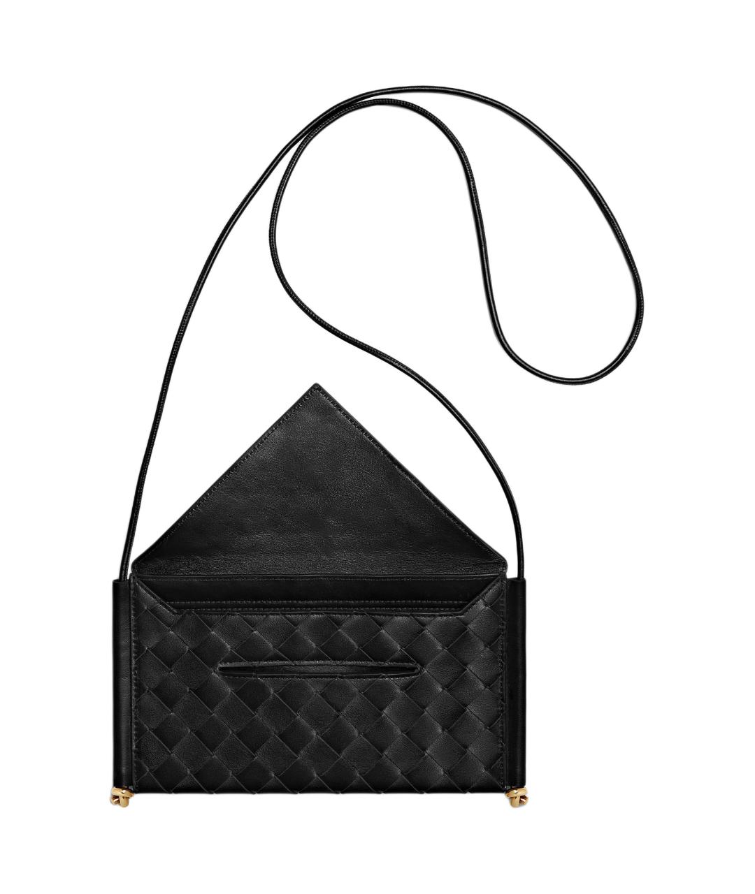BOTTEGA VENETA Черная кожаная сумка через плечо, фото 3