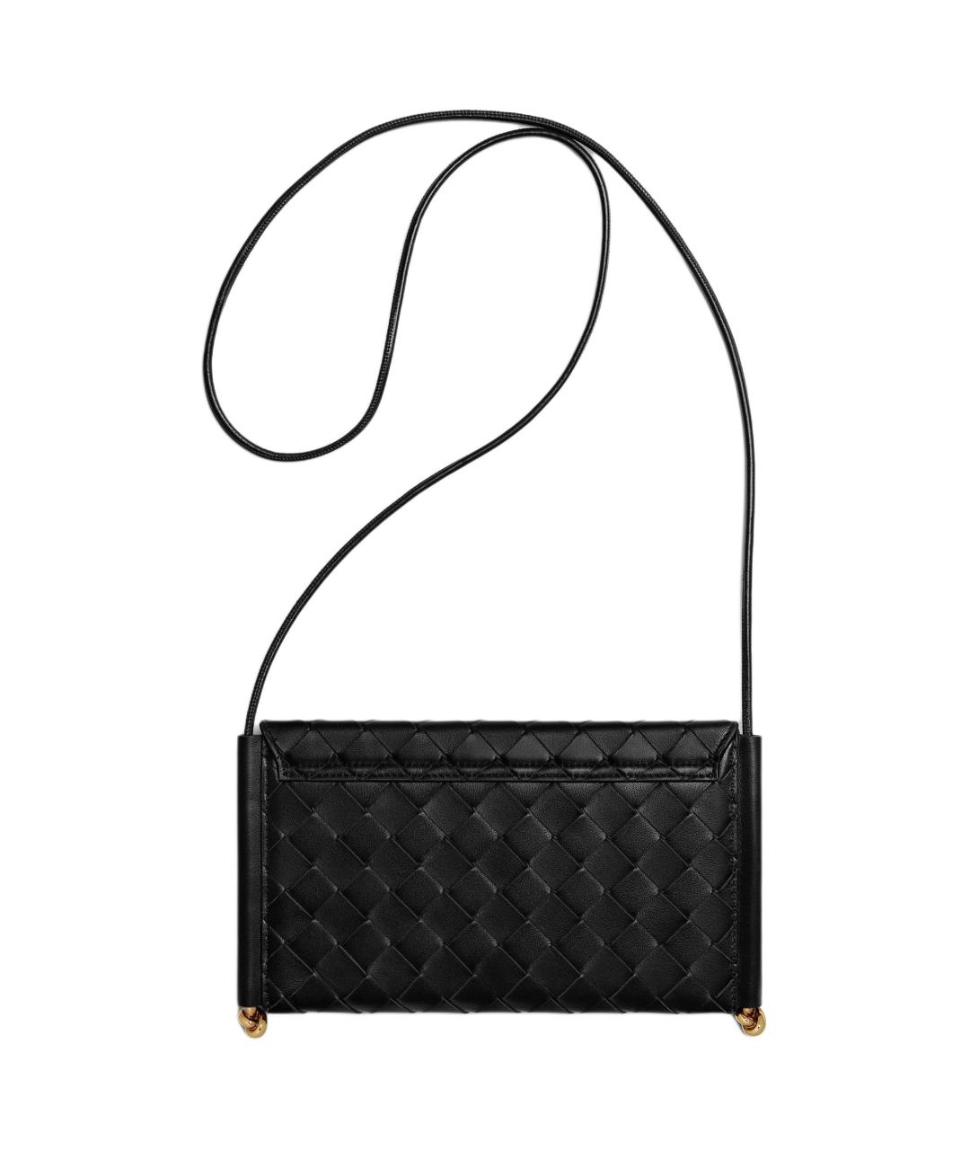 BOTTEGA VENETA Черная кожаная сумка через плечо, фото 2