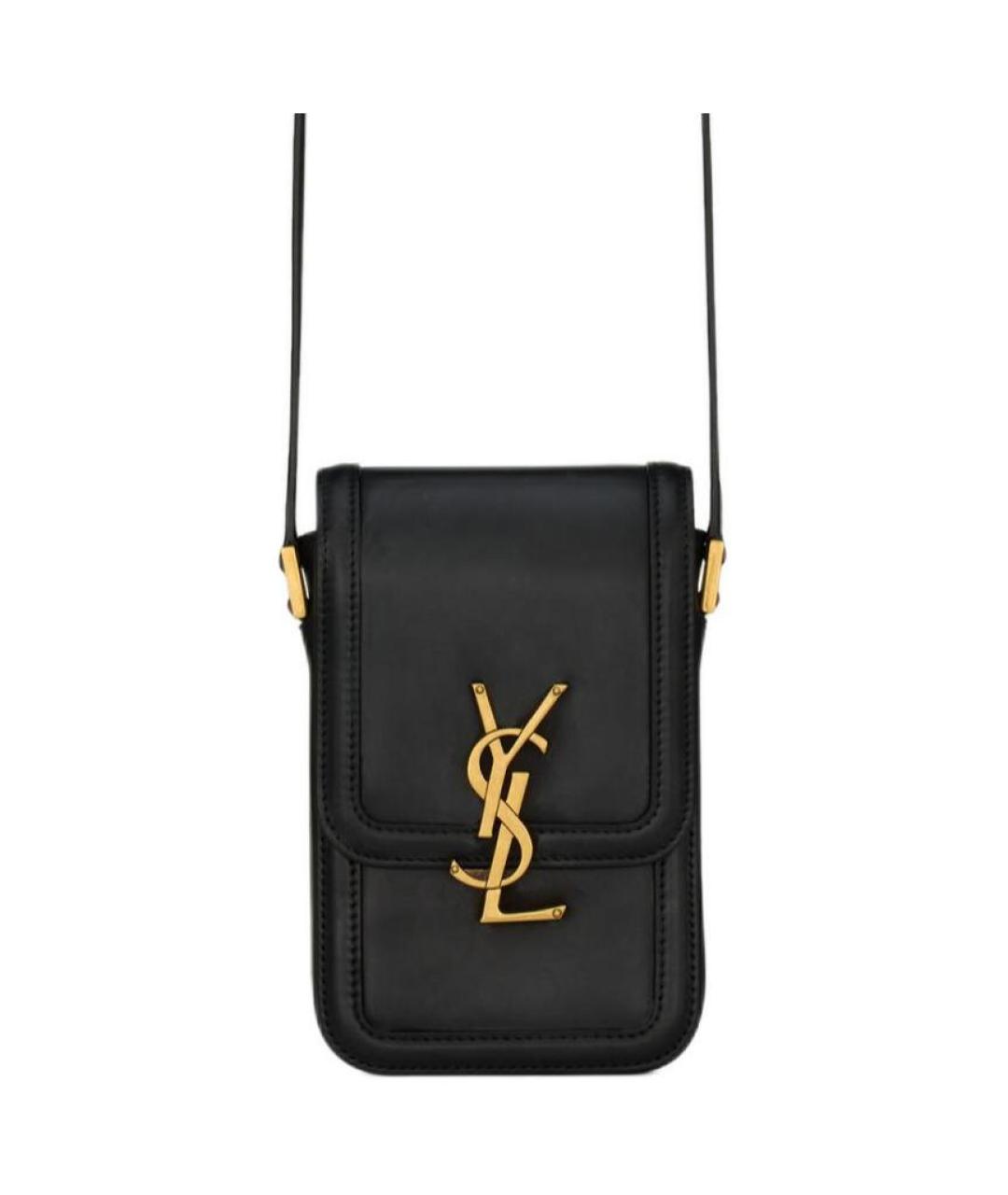 SAINT LAURENT Черная кожаная сумка на плечо, фото 9